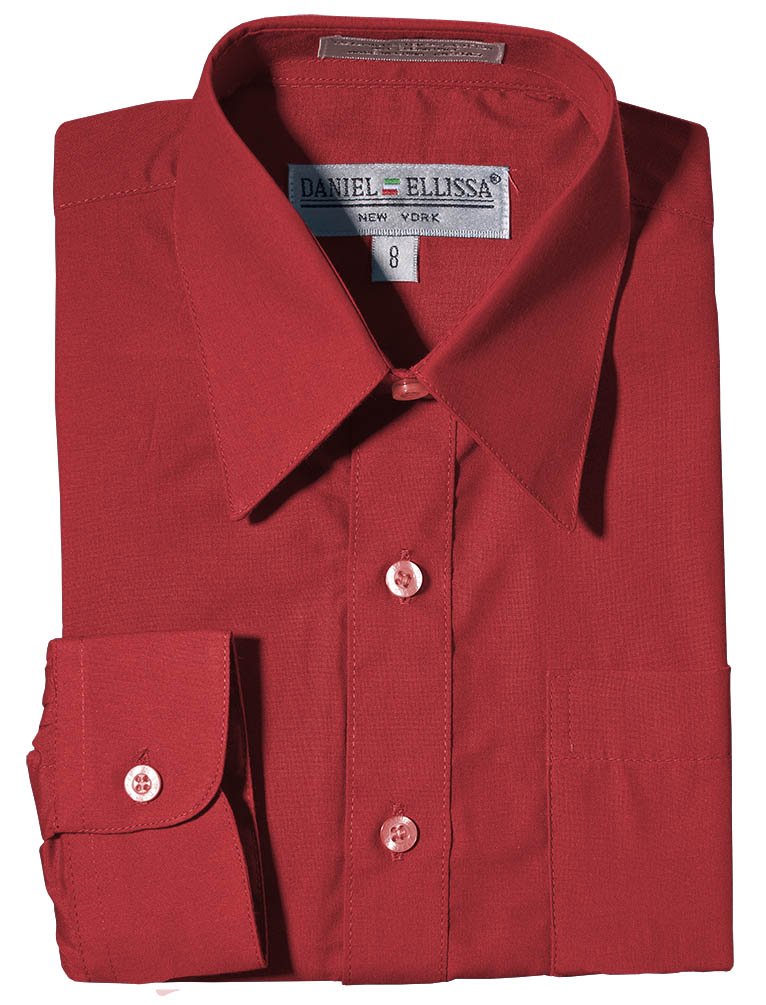 Daneil Ellissa Boys' Long Sleeve Dress Shirt for School, Church & Formal Occasions | Classic Button Down Oxford Shirt for Kids