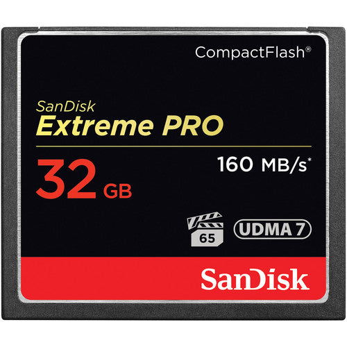 SanDisk Extreme PRO 32GB CompactFlash Card - 160MB/s High-Speed Performance for Professional DSLR Cameras & HD Video Recording