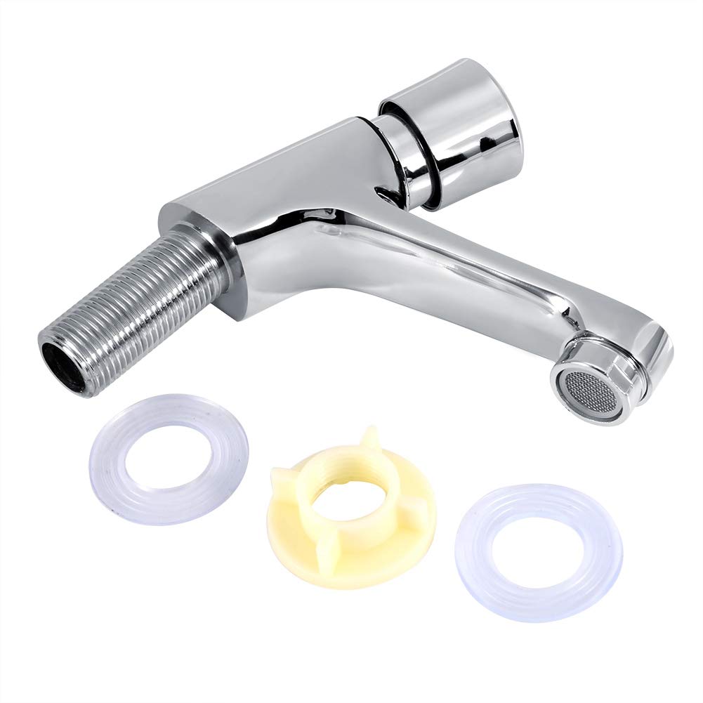 Zerone Water Saving Faucet - Chrome Plated Self-Closing Tap with Time Delay for Kitchen, Bathroom & Hotel Use | Eco-Friendly Basin Sink Faucet for Home & Public Spaces | Perfect for Water Conservation in Restaurants, Schools & Offices