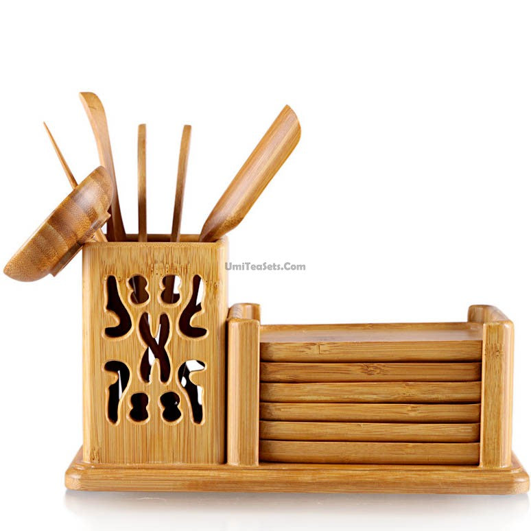 Premium Bamboo Tea Set with Cup & Saucer - Eco-Friendly Tea Accessories for Relaxing Tea Time at Home or Office