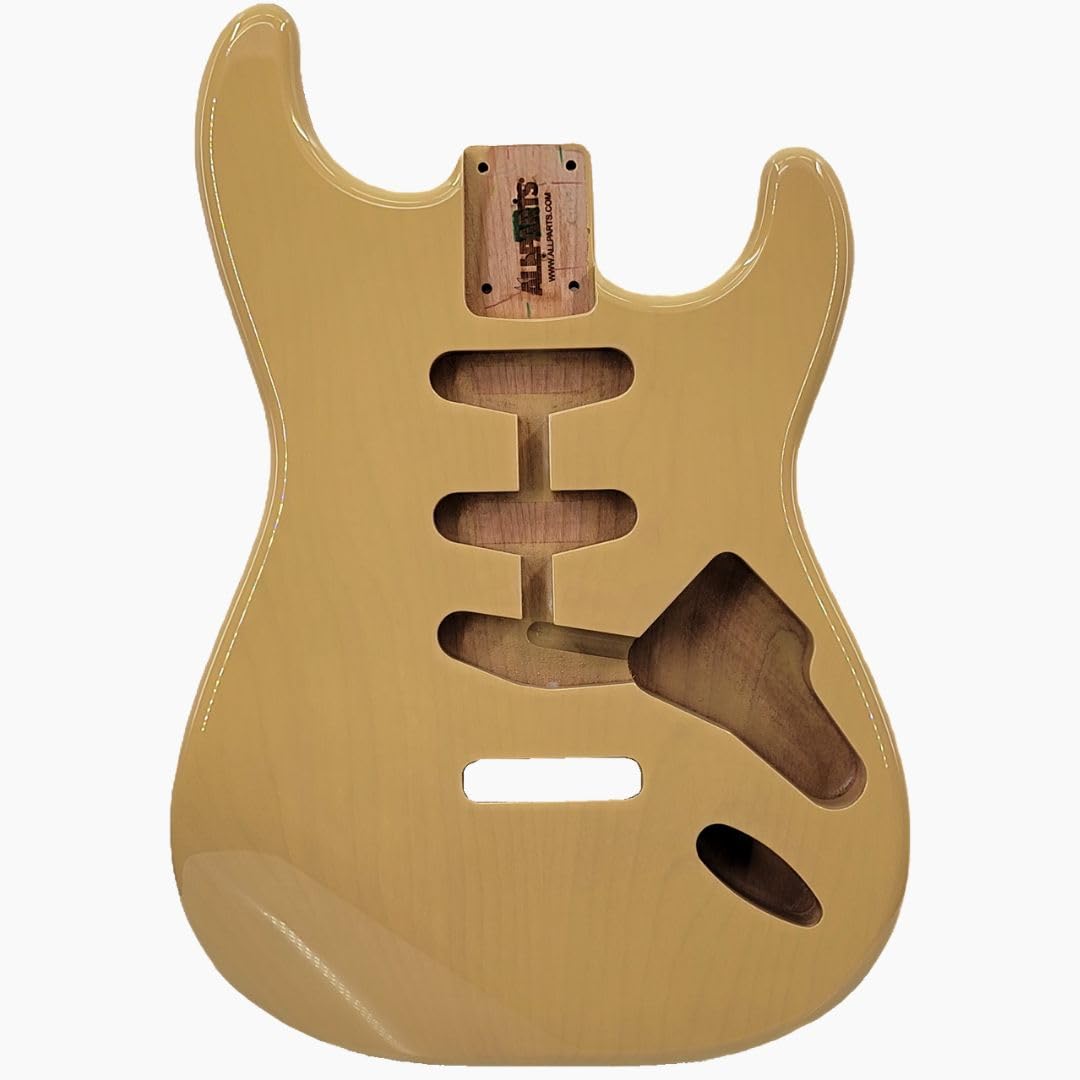 SBF-BLND Blonde Finished Replacement Body for Fender Stratocaster Guitar - Perfect for DIY Guitar Upgrades & Custom Builds