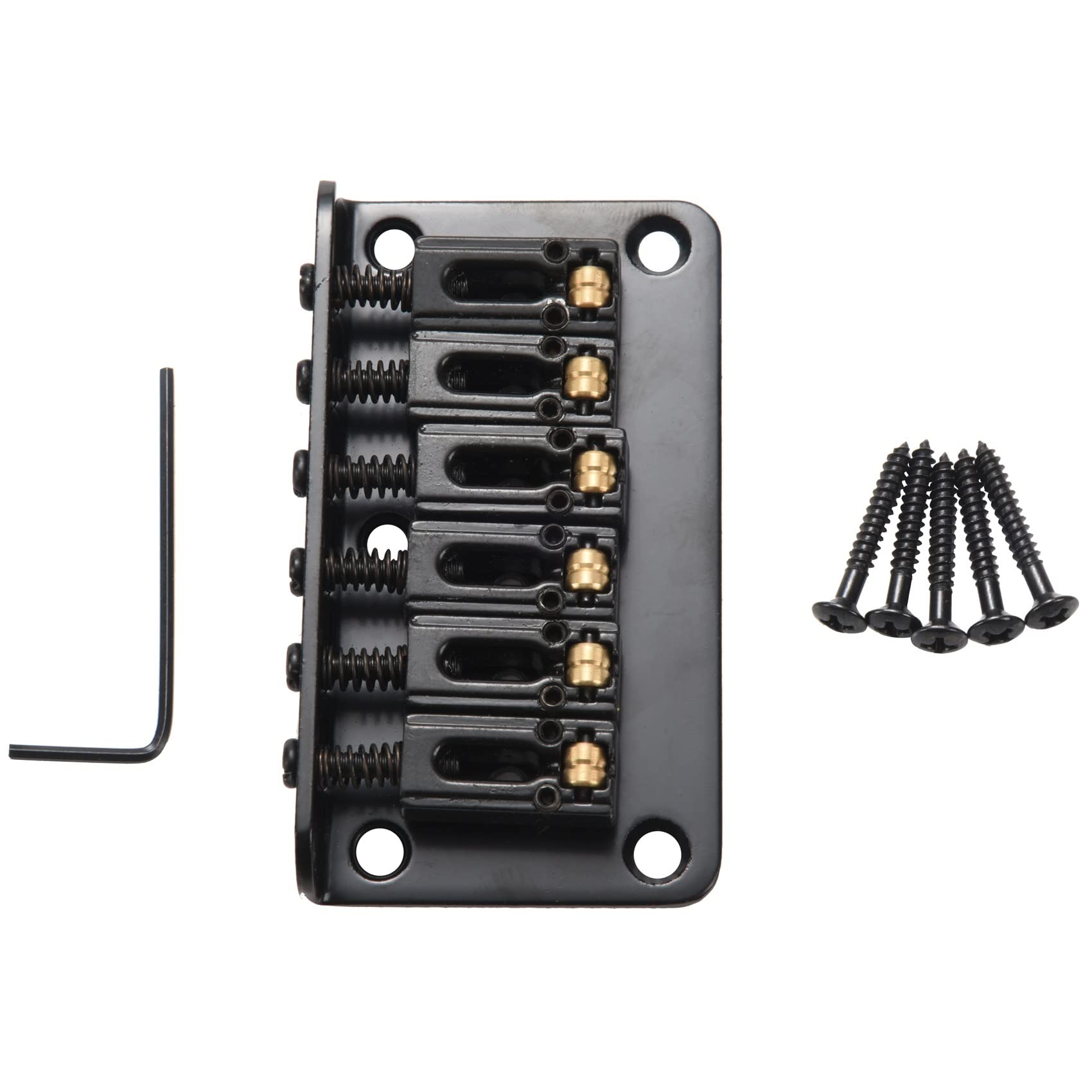 Hardtail Guitar Bridge for 6-String Electric Guitar - Black Body-Through Bridge System | Perfect for DIY Guitar Building, Upgrades & Repairs
