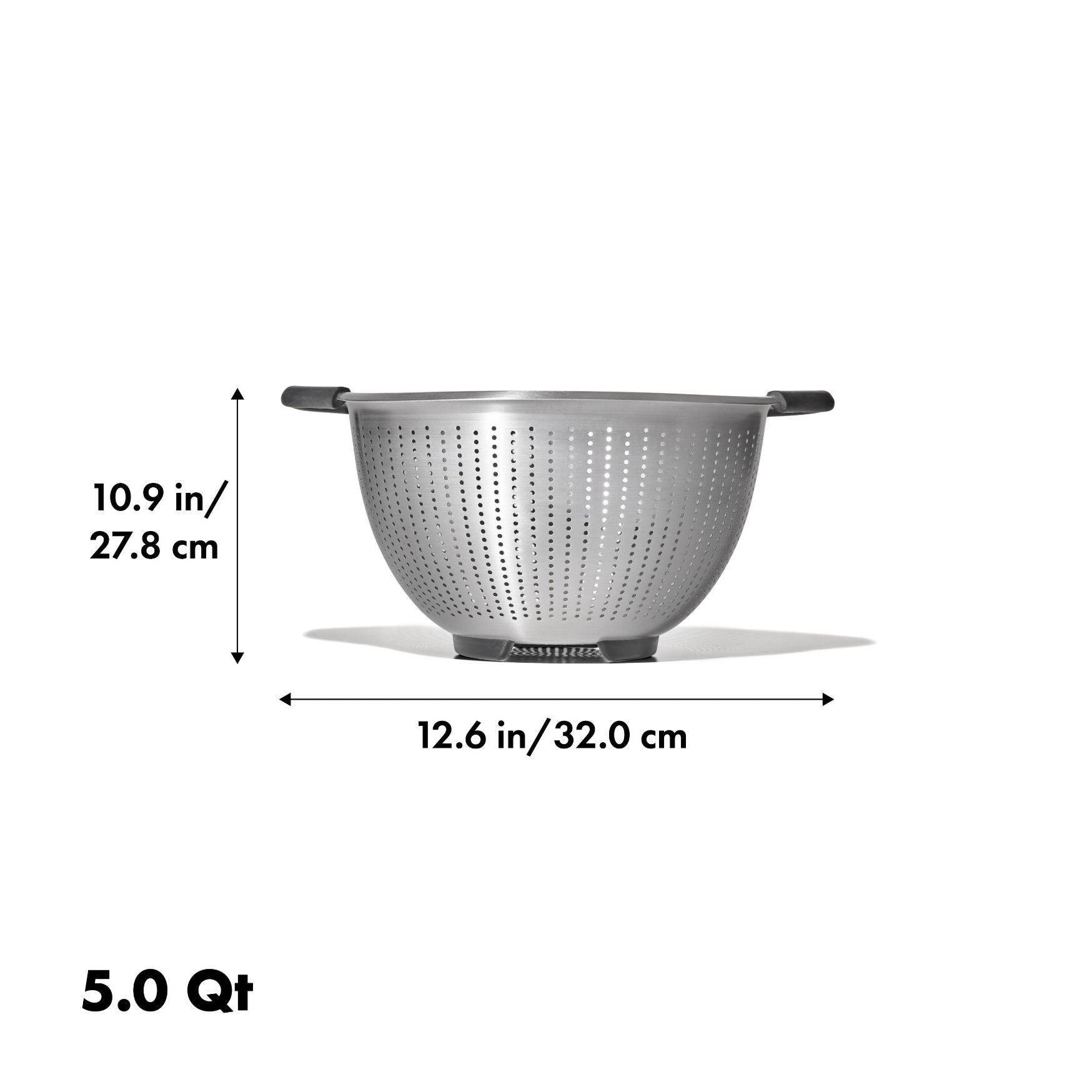OXO Good Grips 5-Quart Stainless Steel Colander - Large Pasta Strainer & Vegetable Wash Basket for Kitchen, Cooking & Meal Prep