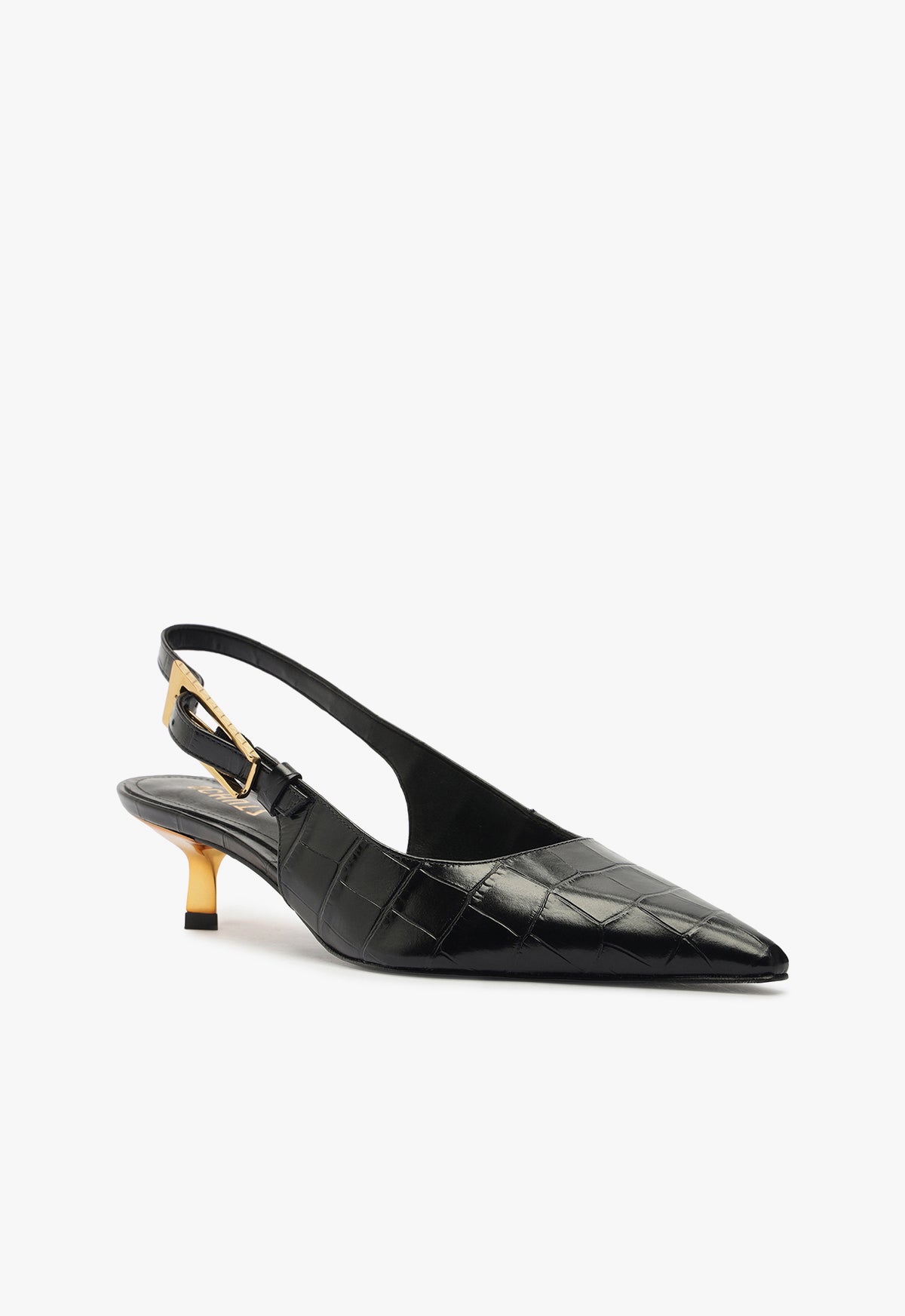 CIARA Crocodile Embossed Leather Pumps - Women's Mid Heel Dress Shoes (3.5 Inch Heel) for Office, Party & Special Occasions - Style S2205200010001