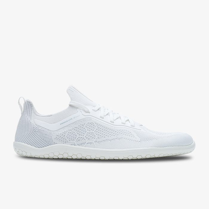 Vivobarefoot Men's Primus Lite Knit Barefoot Shoes - Breathable Minimalist Running & Walking Shoes for Natural Movement - Gym, Trail, Travel & Everyday Wear (Bright White)