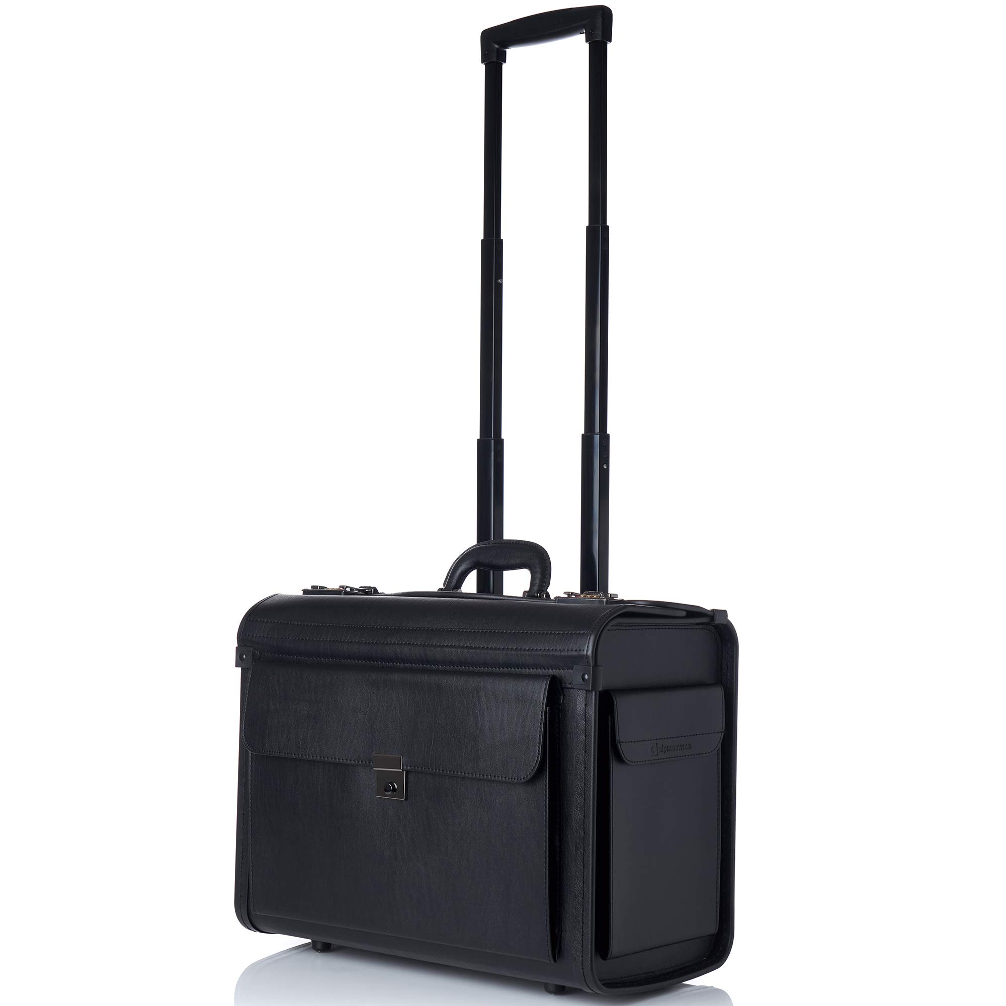 Alpine Swiss 17-Inch Rolling Laptop Briefcase - Wheeled Attache Case for Lawyers & Professionals - Fits Legal Size Documents - Perfect for Business Travel, Courtroom & Office Commutes
