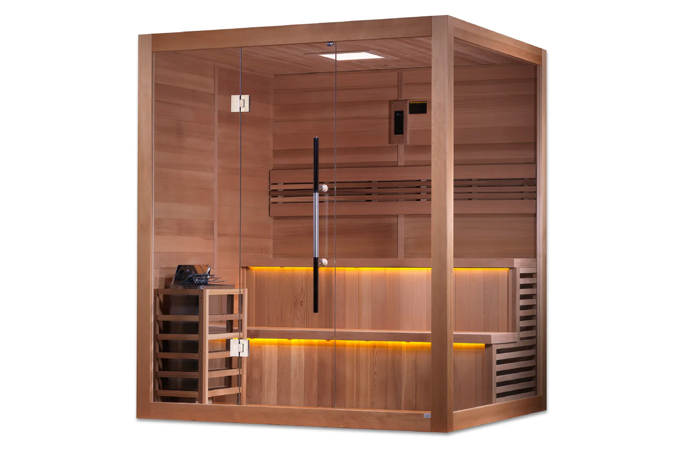 Golden Designs Kuusamo Edition 6-Person Indoor Outdoor Traditional Sauna - Perfect for Home Spa, Backyard Relaxation & Wellness Retreat