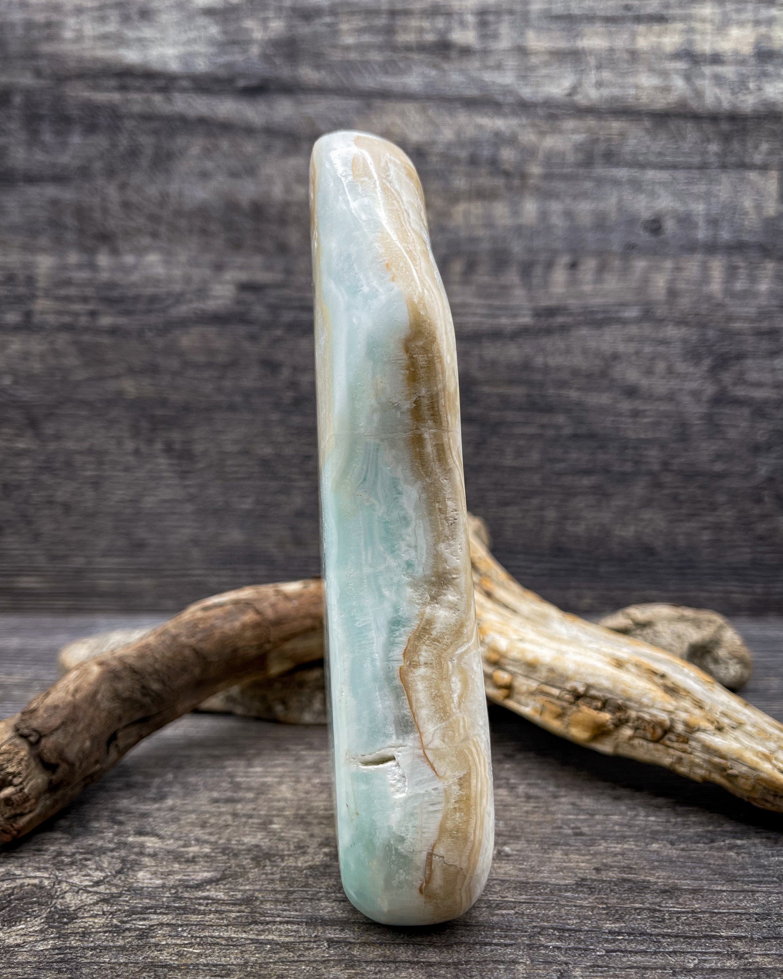 Natural Caribbean Calcite Freeform Stone - 369g Raw Healing Crystal for Meditation, Reiki, and Home Decor