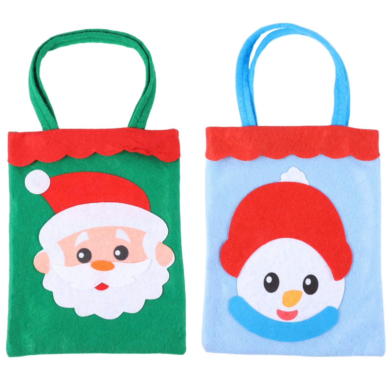 Premium Christmas Gift Bags 2-Pack - Eco-Friendly Non-Woven Fabric Holiday Treat Bags with Handles for Gift Wrapping, Party Favors & Shopping - Green & Sky Blue - Perfect for Christmas Presents, Birthday Parties & Corporate Gifting