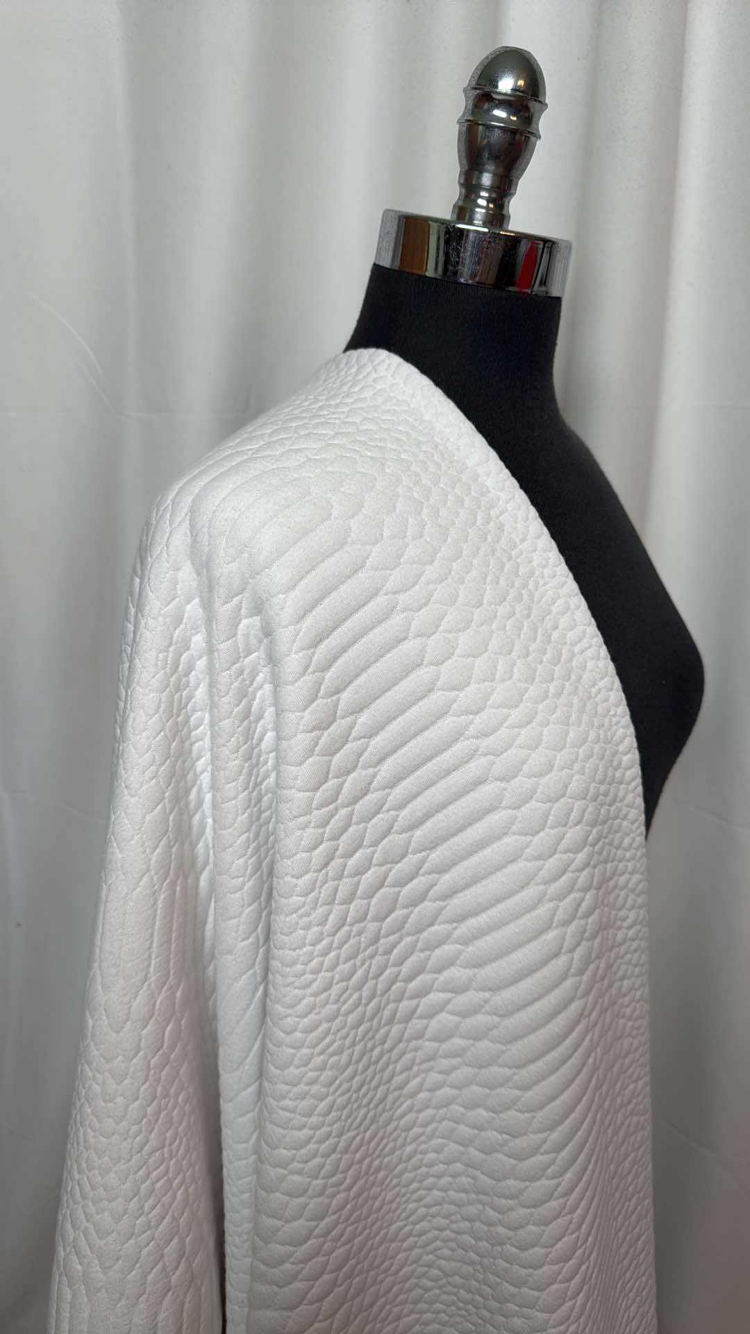 Premium White Quilted Fabric - 2 Yard Cut for DIY Quilting, Sewing & Home Decor Projects | Soft & Durable Material for Blankets, Clothing & Crafting