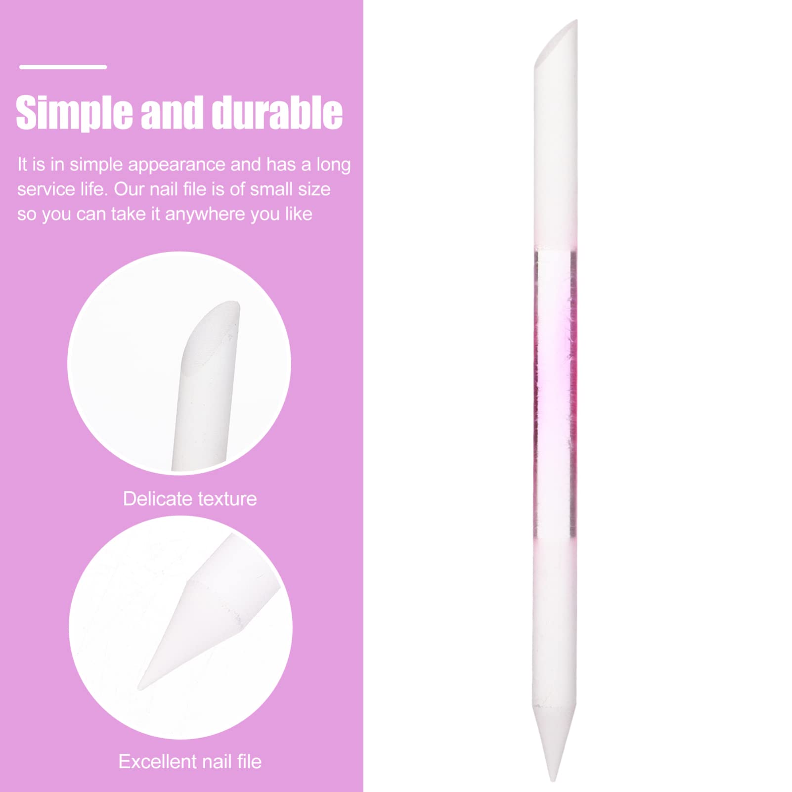 3pcs Double Head Glass Nail Files - Portable Manicure Tools for Nail Shaping & Polishing - Perfect for Home, Travel & Salon Use