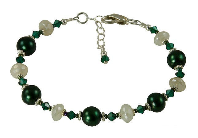 Emerald Pearl Chalcedony Gemstone Bracelet - Natural Healing Stone Jewelry for Women, Spiritual Energy & Chakra Balancing - Perfect for Meditation, Yoga & Everyday Wear