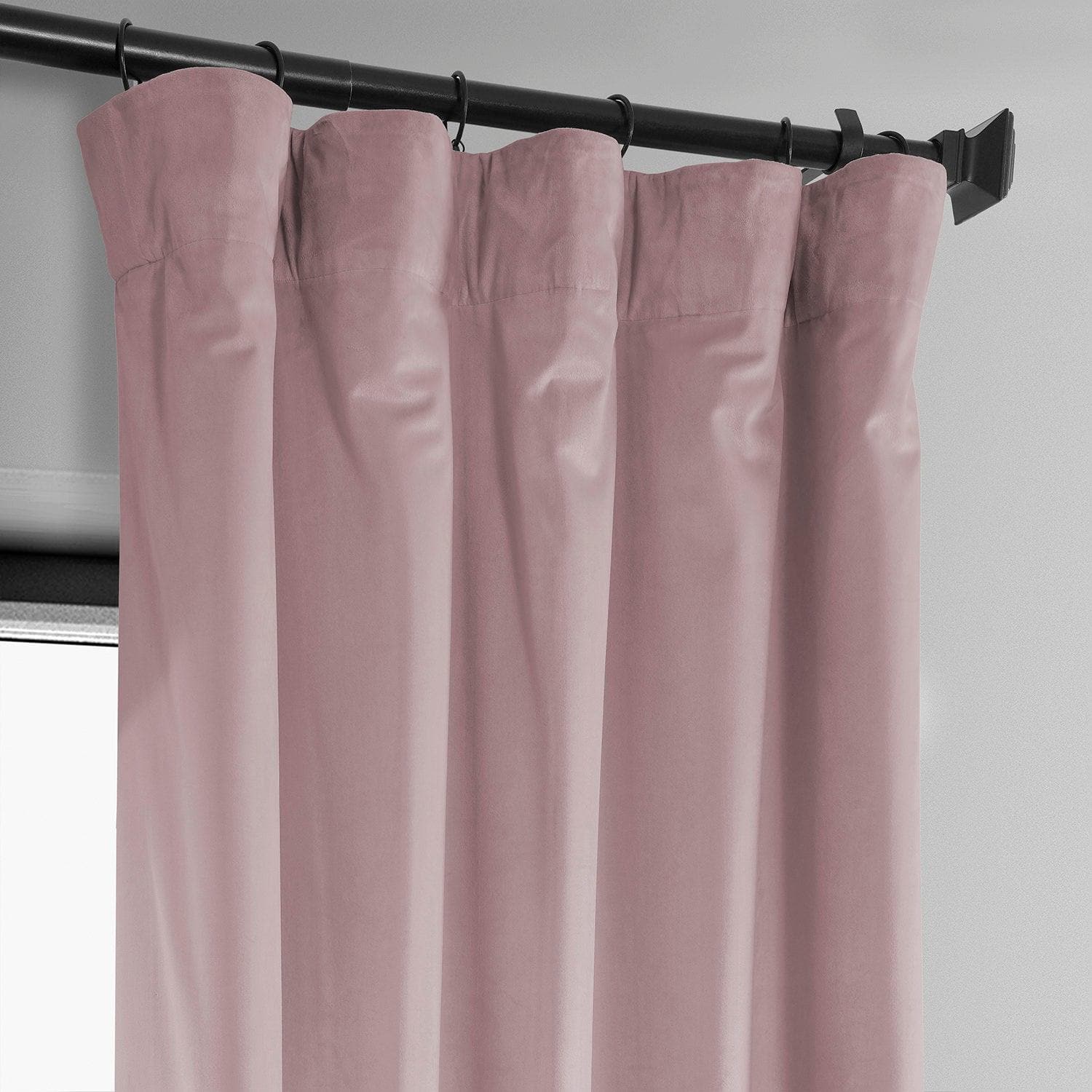 Ballet Pink Heritage Plush Velvet Blackout Curtains for Bedroom - Thermal Insulated Window Drapes for Nursery, Living Room & Home Theater