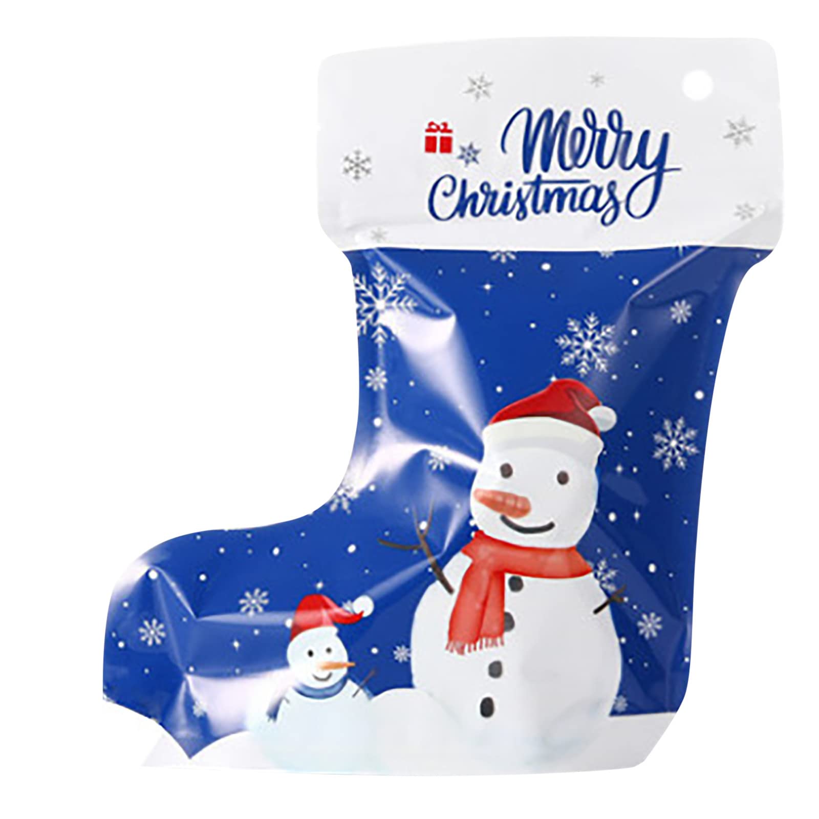 Christmas Decorations Stand-Up Plastic Boot Bags - 1PC Holiday Socks & Jewelry Storage Ziplock Bags for Christmas Vacation Decorations - Perfect for Gift Wrapping, Party Favors & DIY Homemade Ornaments