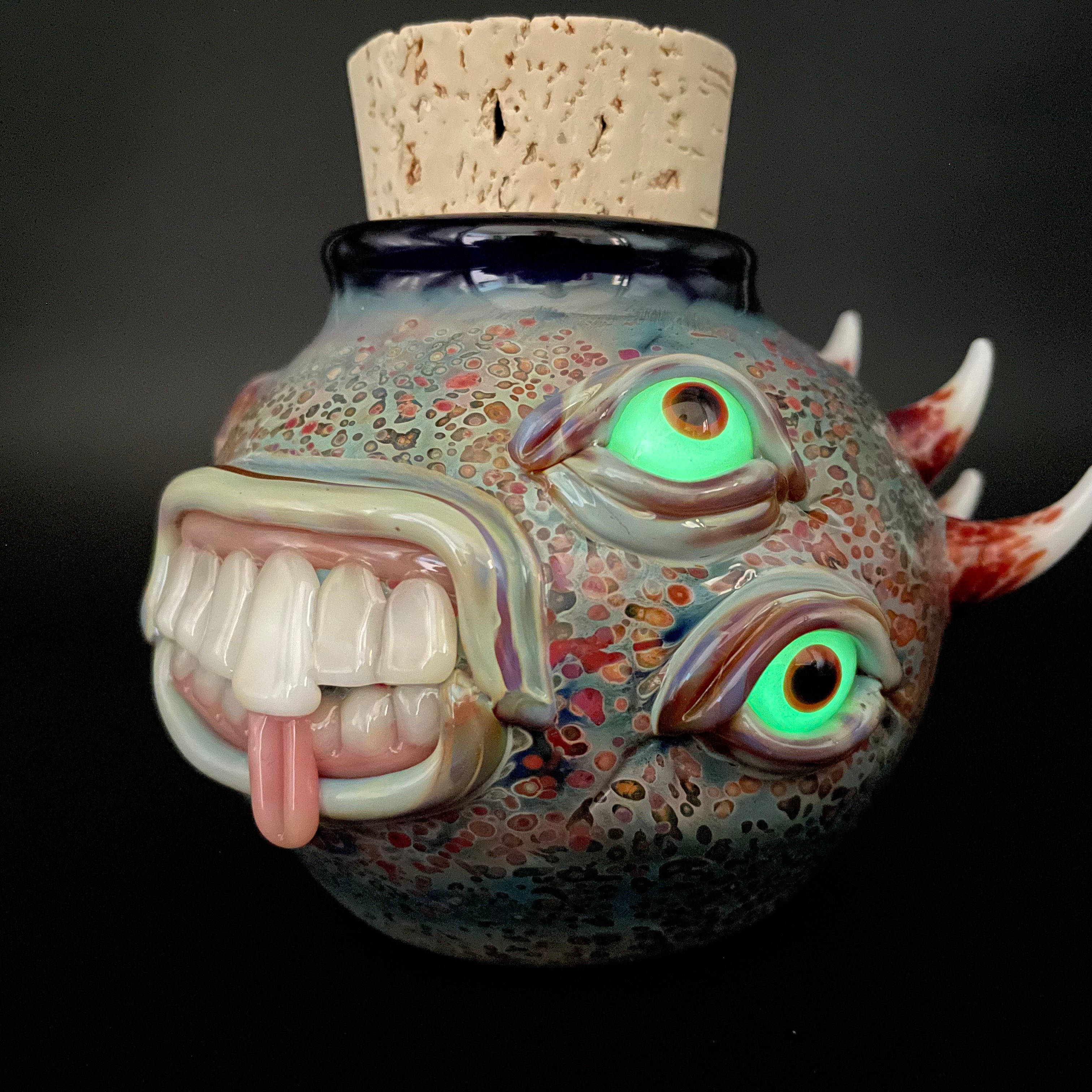 Large Bizarre Glass Cork Jar - Unique Decorative Storage Container for Kitchen, Bathroom & Office | Perfect for Spices, Candles & DIY Crafts