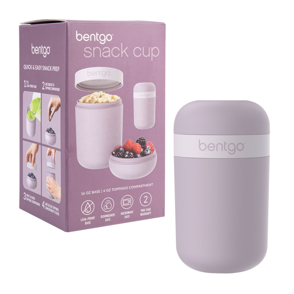 Bentgo 590ml Snack Container with Lid - Leak-Proof Kids Lunch Box for School, Travel & On-the-Go - Orchid Purple BPA-Free Food Storage Cup