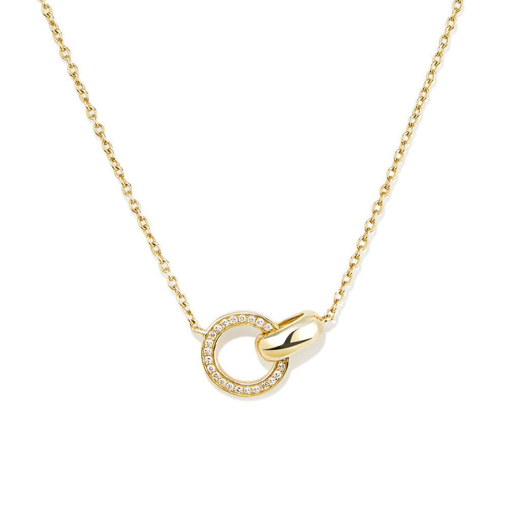 Lab Grown Diamond Interlocking Love Necklace - 14K Gold Pendant for Women, Anniversary & Valentine's Day Gift, Perfect for Romantic Occasions & Special Moments