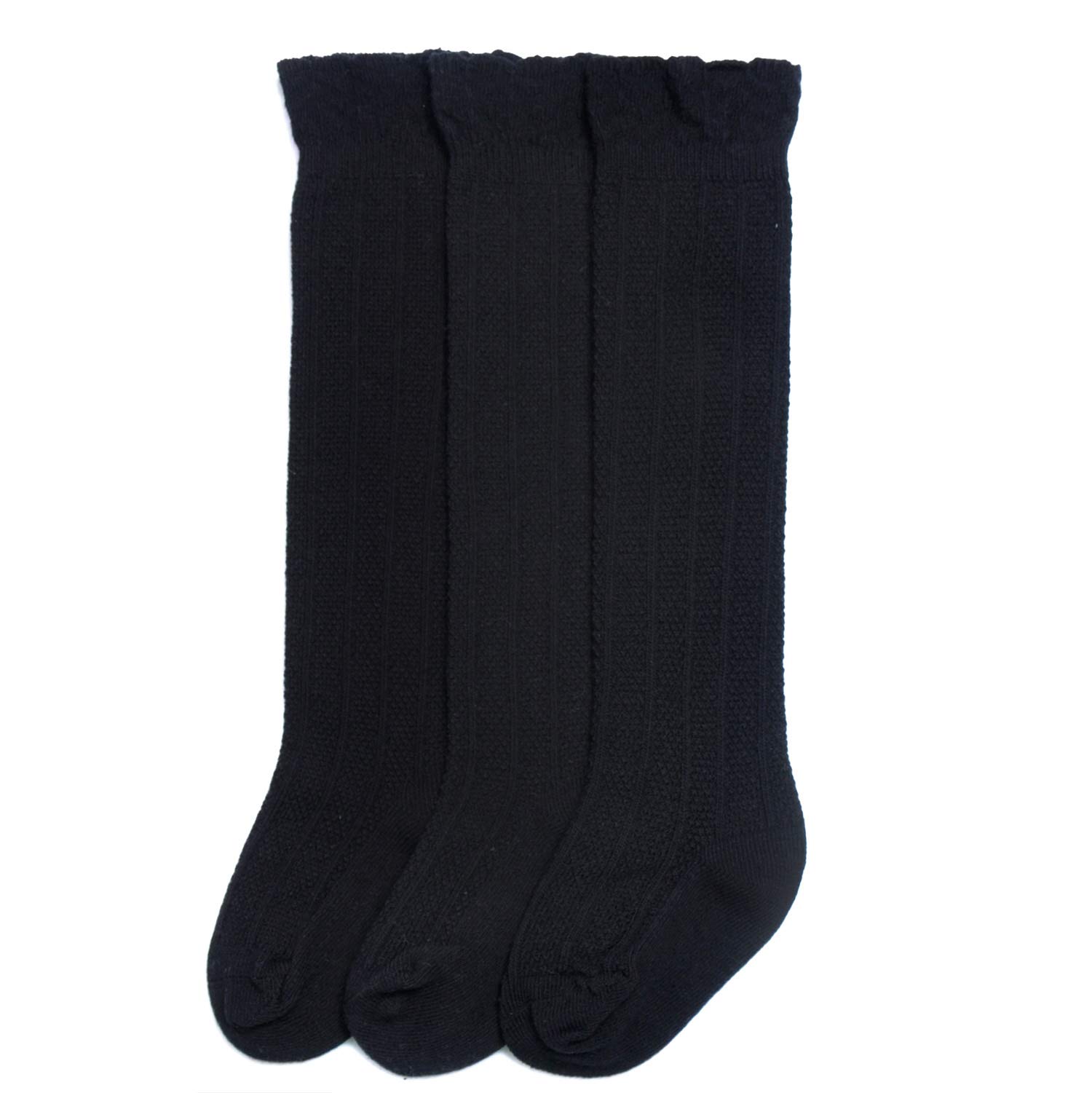 EPEIUS Baby Girls & Boys Knee High Socks - Uniform Tube Ruffled Stockings for Infants & Toddlers (3/5 Pack) - Perfect for School, Parties & Daily Outfits