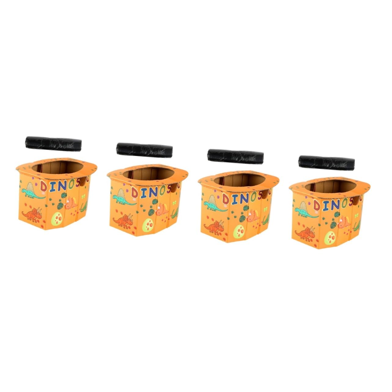 Foldable Travel Toilet for Camping & Emergencies - 4 Pack Portable Corrugated Paper Potty for Adults & Kids - Compact, Disposable & Eco-Friendly Solution for Outdoor Adventures, Road Trips & Hiking