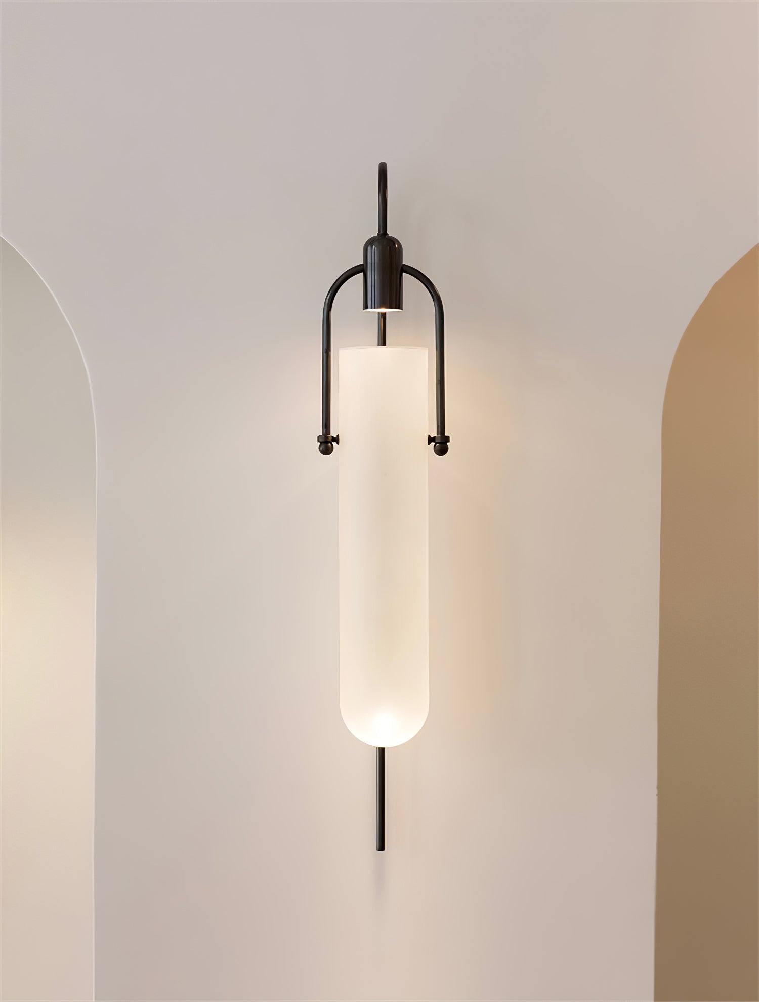 Modern Arc Wall Lamp - Adjustable Swing Arm Sconce for Bedroom, Living Room & Office - Sleek LED Reading Light with Dimmable Brightness - Perfect for Nighttime Reading & Ambient Lighting