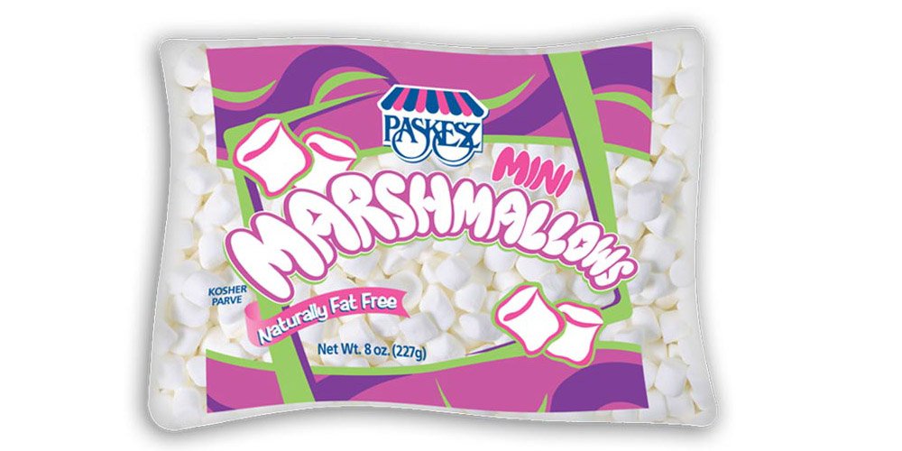 Paskesz Mini Marshmallows 8 Oz (Pack of 12) - Perfect for Hot Chocolate, Baking & Campfire S'mores