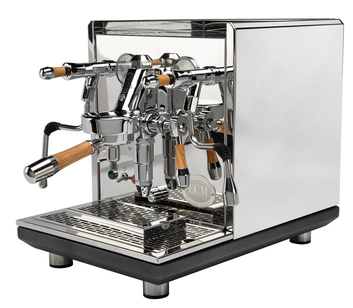 Premium ECM Synchronika Olive Wood Espresso Machine - Professional Italian Coffee Maker for Home & Cafe Use - Perfect for Espresso, Latte & Cappuccino Lovers