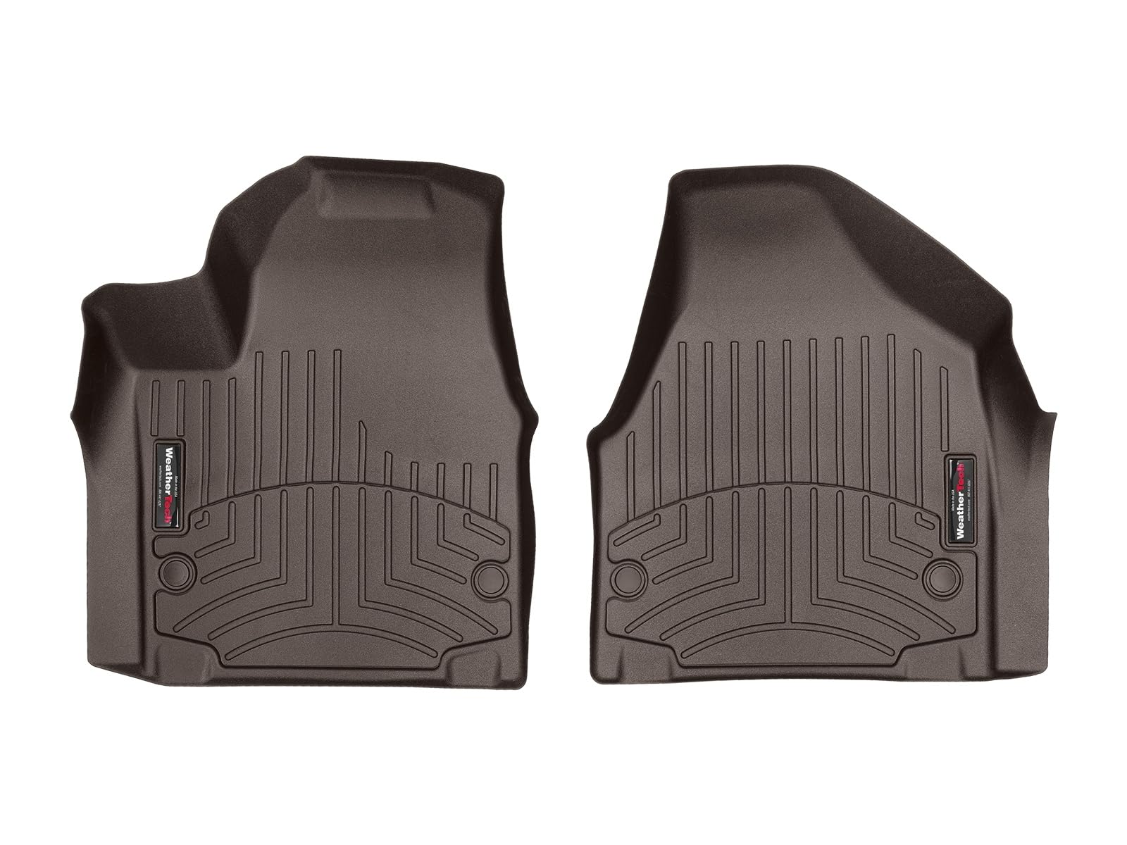 WeatherTech Custom Fit FloorLiners for Chrysler Pacifica & Pacifica Hybrid (2017-2023) - 1st Row Cocoa Brown All-Weather Protection - Perfect for Family Road Trips & Daily Commutes