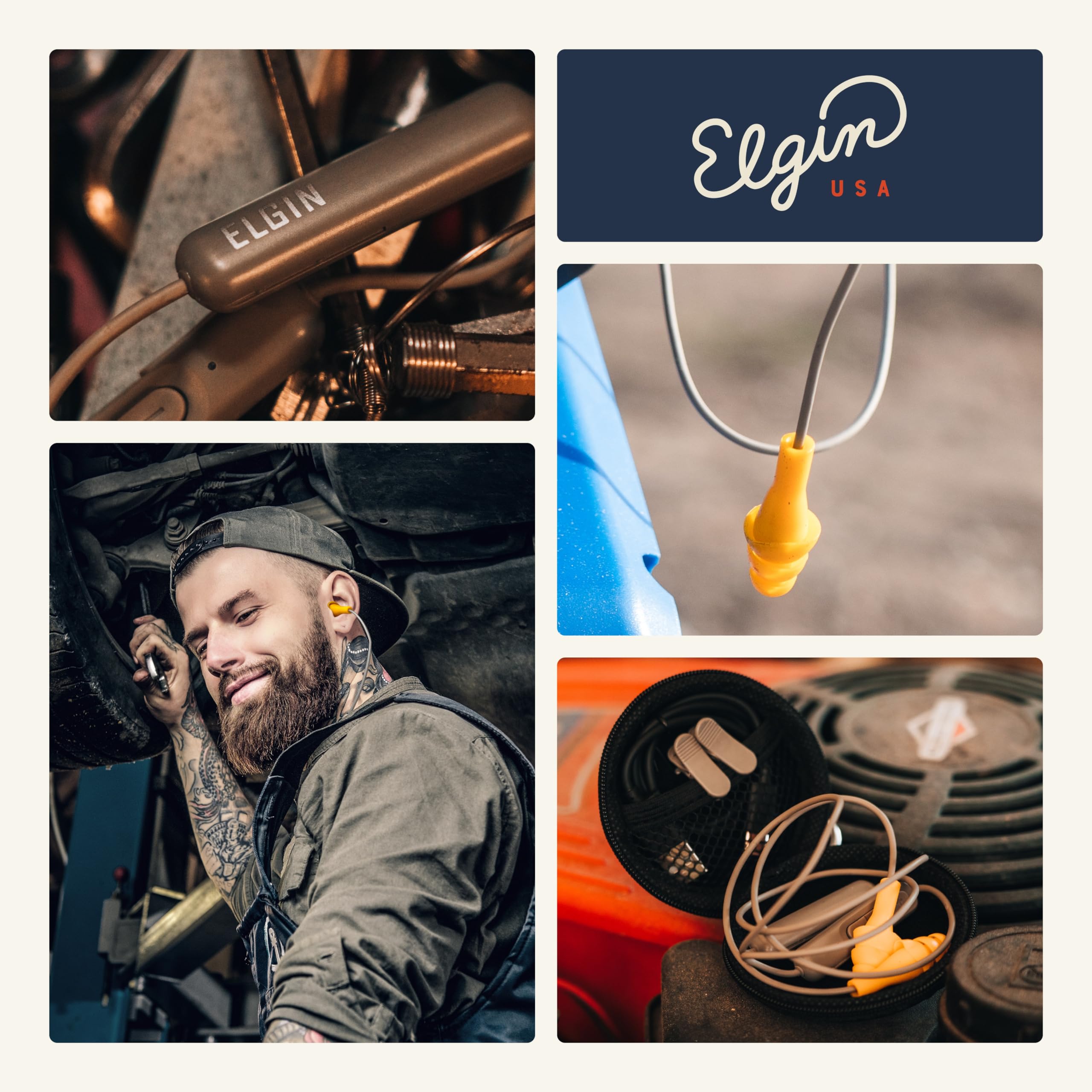 Elgin Ruckus Wireless Bluetooth Earplug Headphones - 25dB NRR Noise Canceling Earbuds with Mic, 12H Battery Life, IP65 Sweatproof & OSHA Hearing Safety Compliant - Perfect for Construction, Gym, and Outdoor Activities