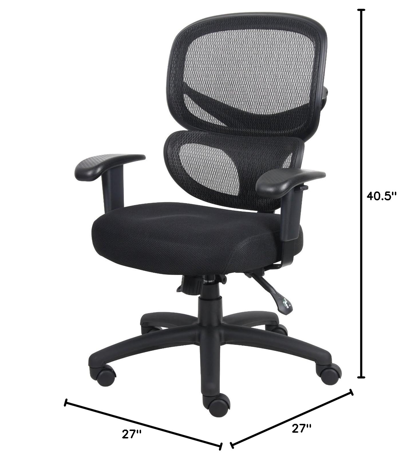 Boss Office Products Multi-Function Ergonomic Task Chair - Black Adjustable Swivel Office Chair for Home & Business Workspaces