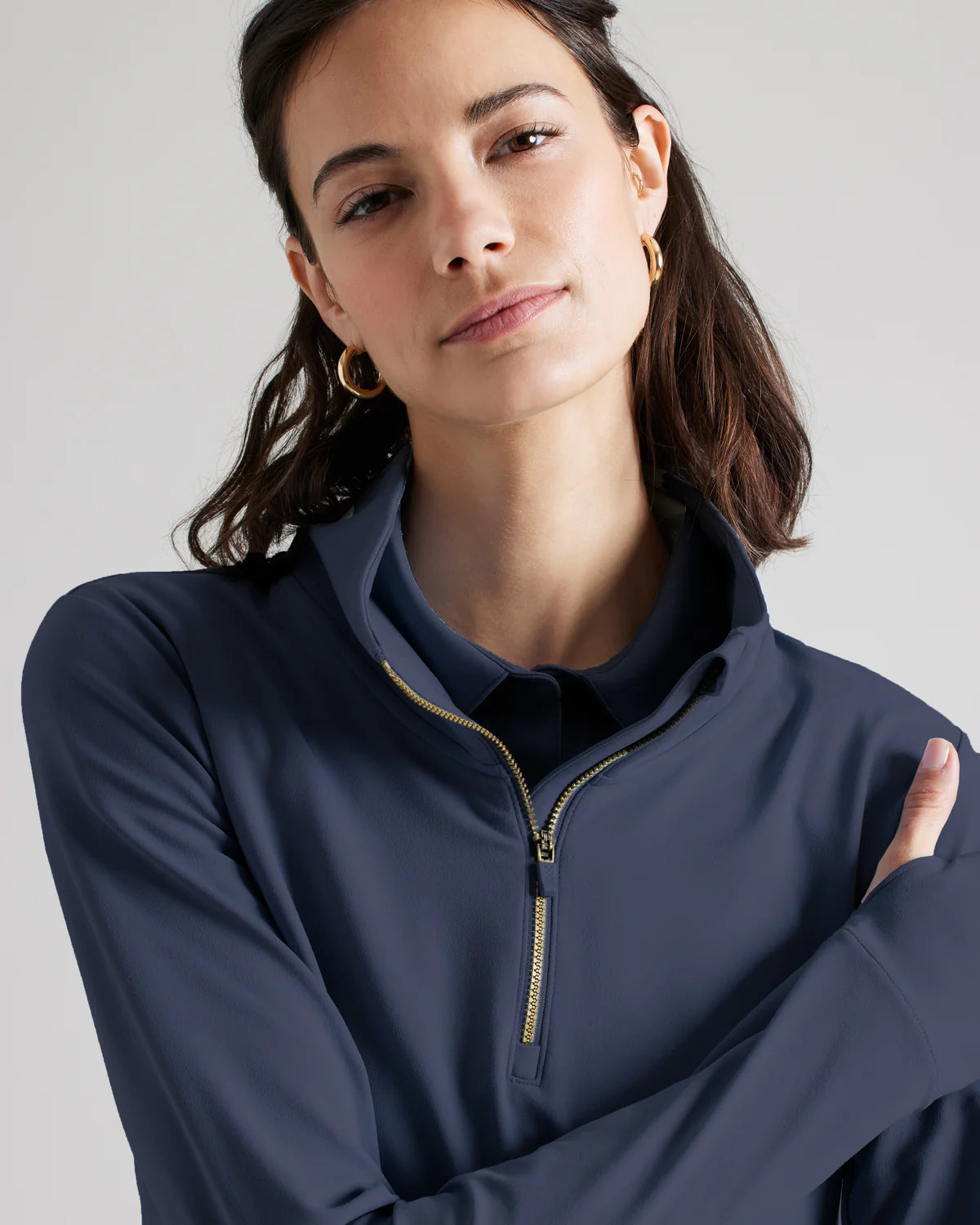 Rhone Women's Course To Court 1/4 Zip Pullover - Navy Blue Athletic Top for Tennis, Golf & Casual Wear | Moisture-Wicking & Breathable Workout Shirt