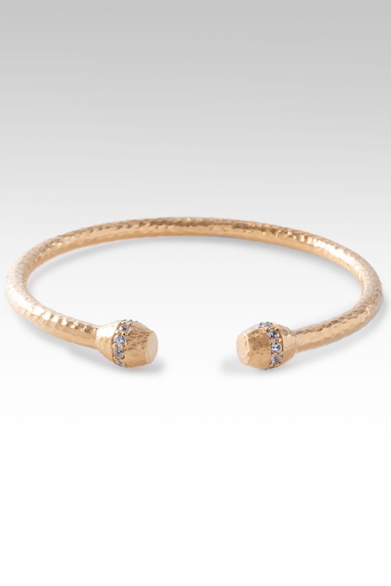 18K Gold Circle of Faith Tip to Tip Bracelet with White Zircon - Elegant Jewelry for Women, Perfect for Weddings, Anniversaries & Special Occasions
