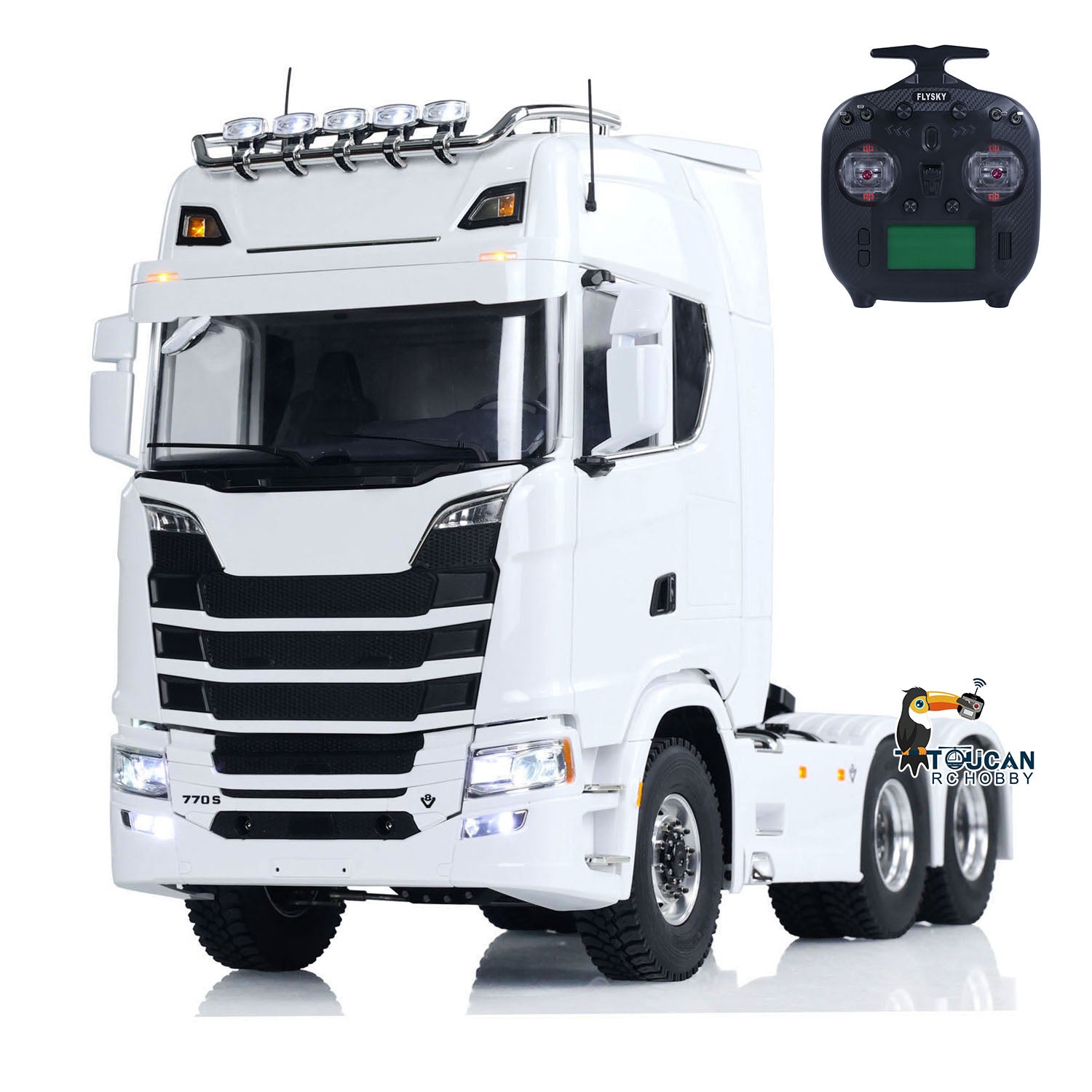 1/14 Scale RC Tractor Truck - 6x6 Remote Control Car with Metal Chassis & 2-Speed Transmission | Pre-Assembled & Painted | FlySky ST8 Radio System | Off-Road Adventure, Construction Site Play, Collector's Display