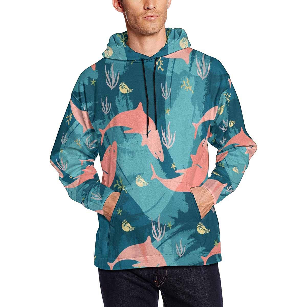 Santa Pug Dog Print Men's Pullover Hoodie - Long Sleeve Sweatshirt with Kangaroo Pocket | Christmas Gift, Casual Wear & Holiday Outfit