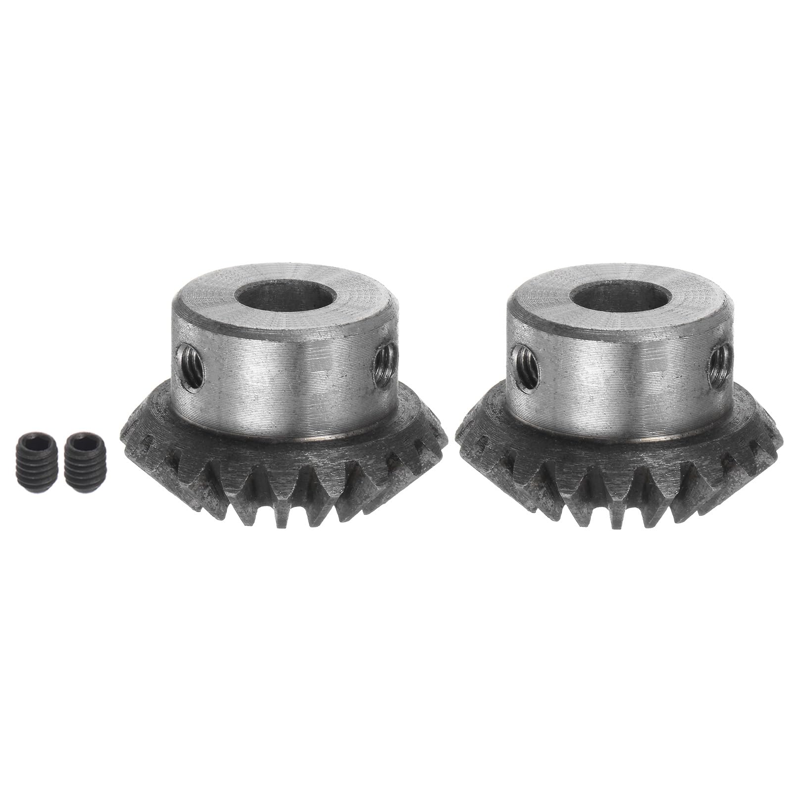 HARFINGTON 2-Pack 1M 20T Bevel Gears - 10mm Shaft Hole, 1:1 Ratio, 90 Degree Angle, 45# Steel Construction - Perfect for Mechanical Hardware, Robotics, and DIY Steering Systems