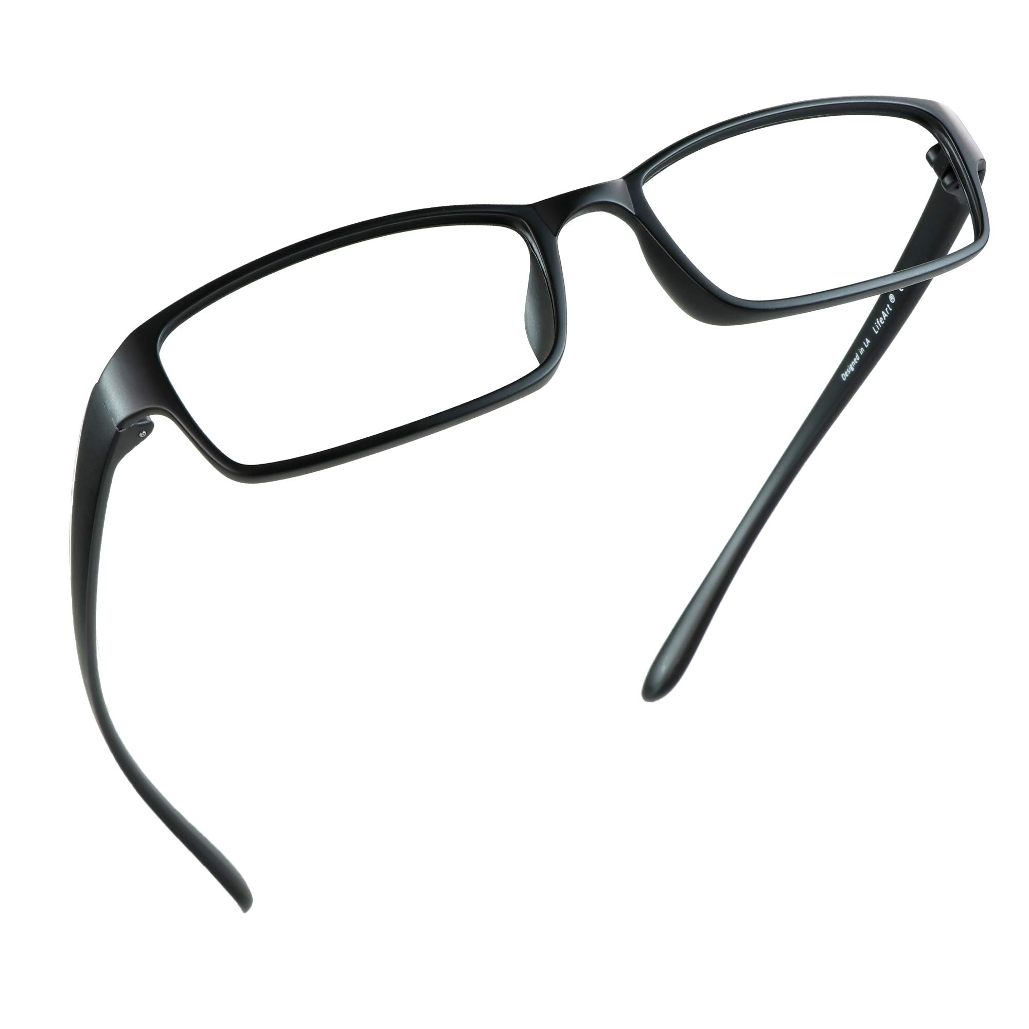 LifeArt Blue Light Blocking Glasses - Anti Eyestrain Computer Reading Glasses for Women & Men - Gaming & TV Glasses with Anti-Glare (Black, 1.75 Magnification) - Perfect for Office Work, Online Classes & Nighttime Screen Use