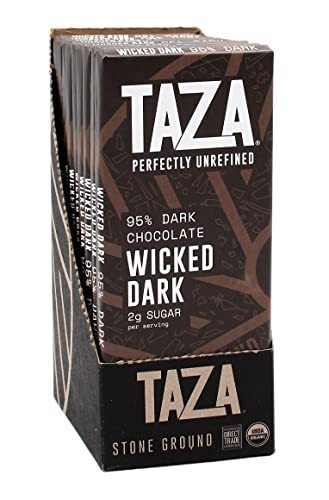Organic Amaze Bar 95% Dark Chocolate - Vegan, 10 Count for Gifting & Snacking