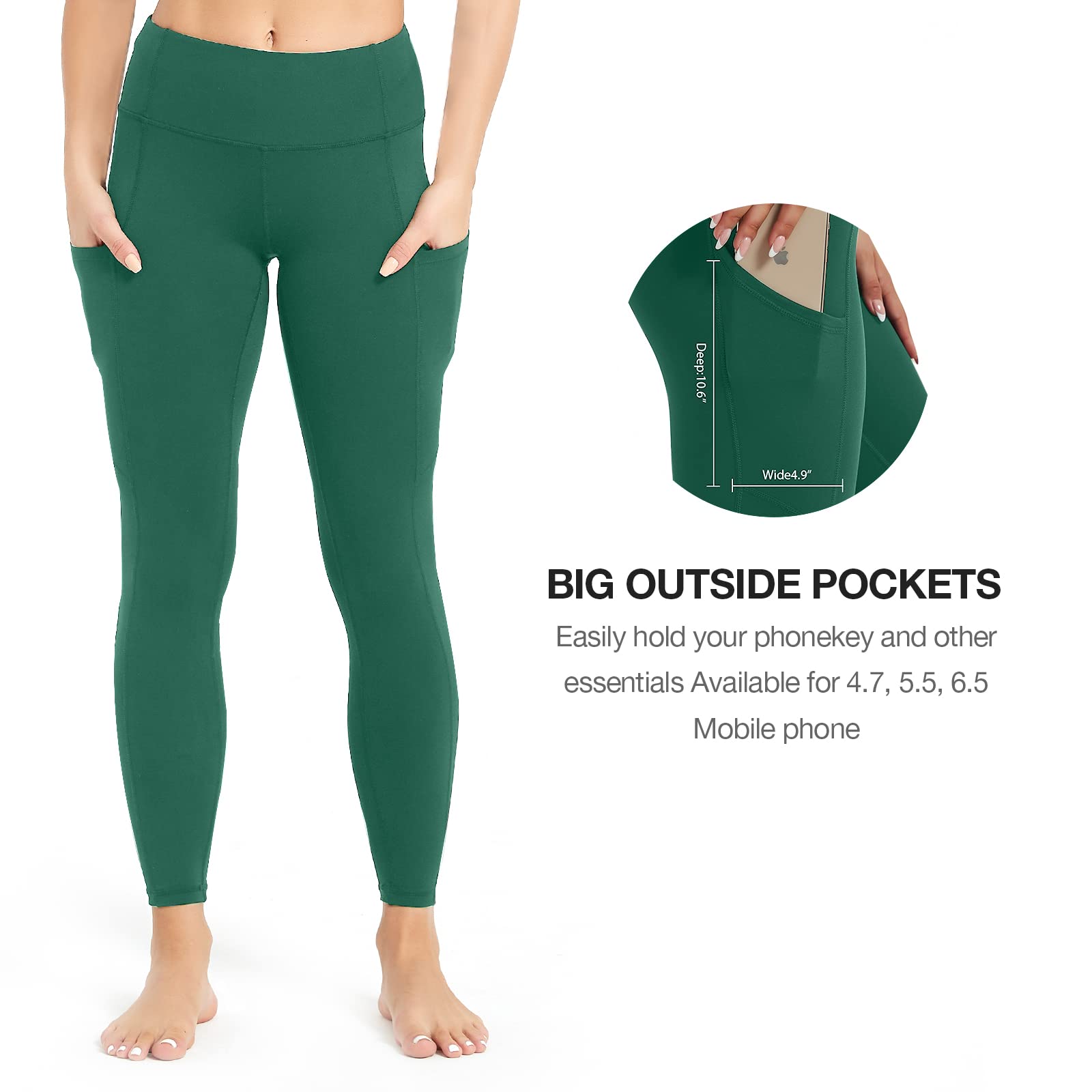 High Waisted Yoga Leggings for Women with Pockets - Tummy Control & Butt Lift Workout Leggings - Running, Gym & Lounge Pants for Active Women