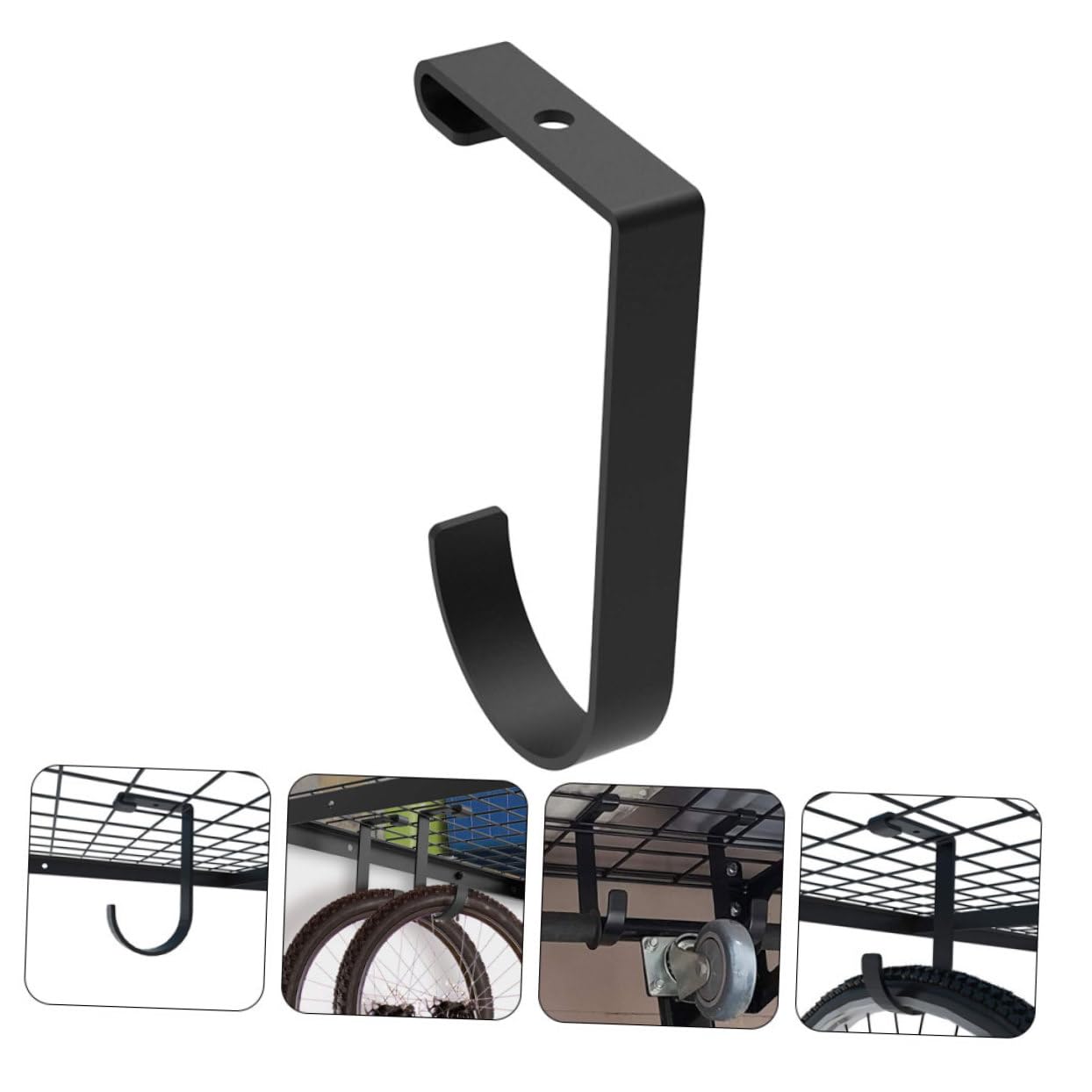 Heavy Duty Bike Hooks Wall Mount - Hoement 2-Pack Garage Bike Rack, Sturdy Metal Bike Storage Hanger for Bicycles, Motorcycles & Sports Equipment - Perfect for Garage, Shed & Basement Organization
