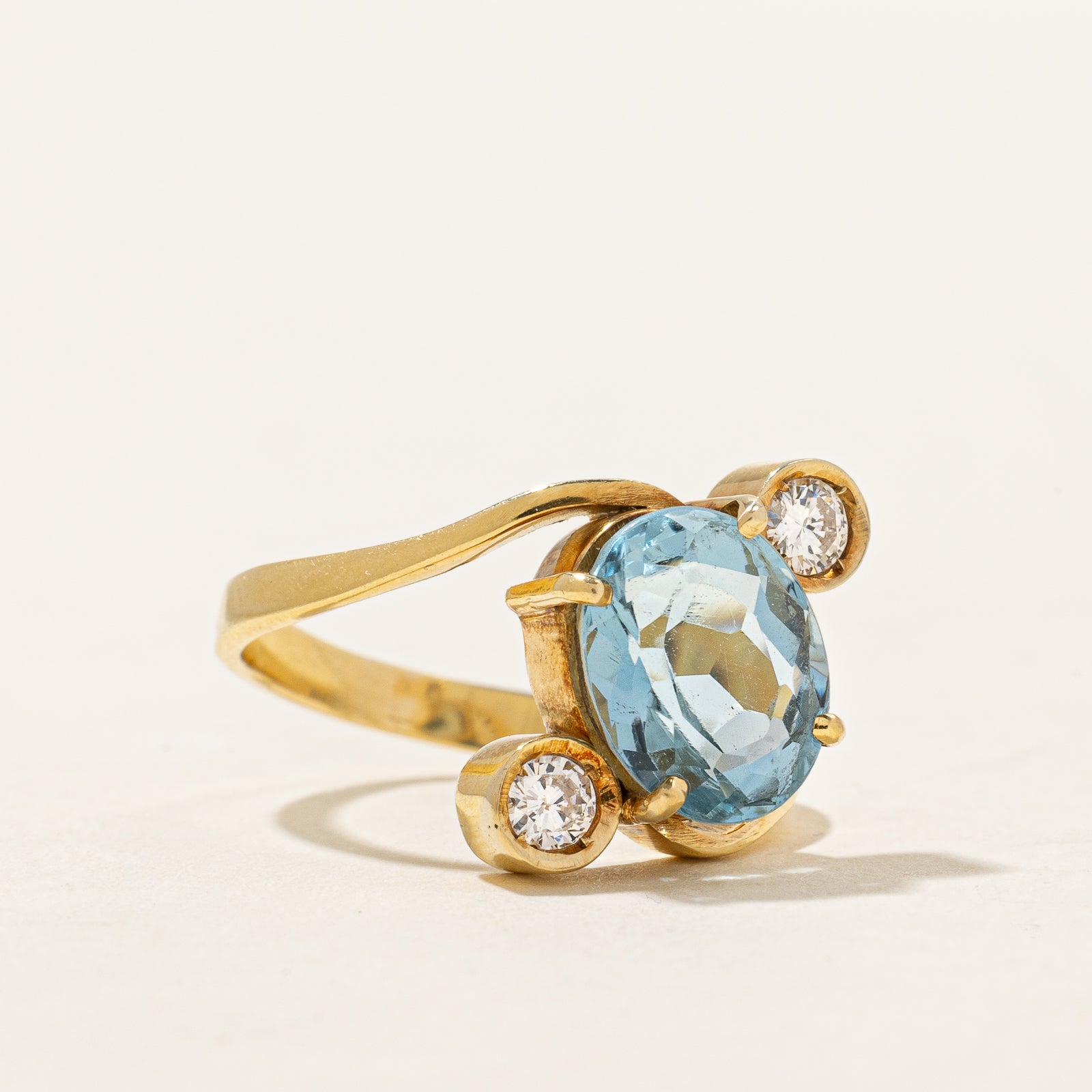Blue Topaz and Diamond Ring - 3.00ct Blue Topaz with 0.20ctw Diamond Accents - Size 6.5 - Elegant Birthstone Jewelry for Women - Perfect for Engagement, Anniversary, and Special Occasion Gifts
