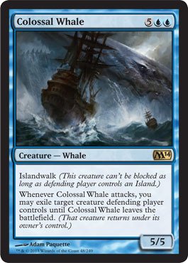 Magic The Gathering Colossal Whale Foil Card (48/249) - Magic 2014 Core Set - Rare MTG Collectible for Deck Building & Gaming Strategies