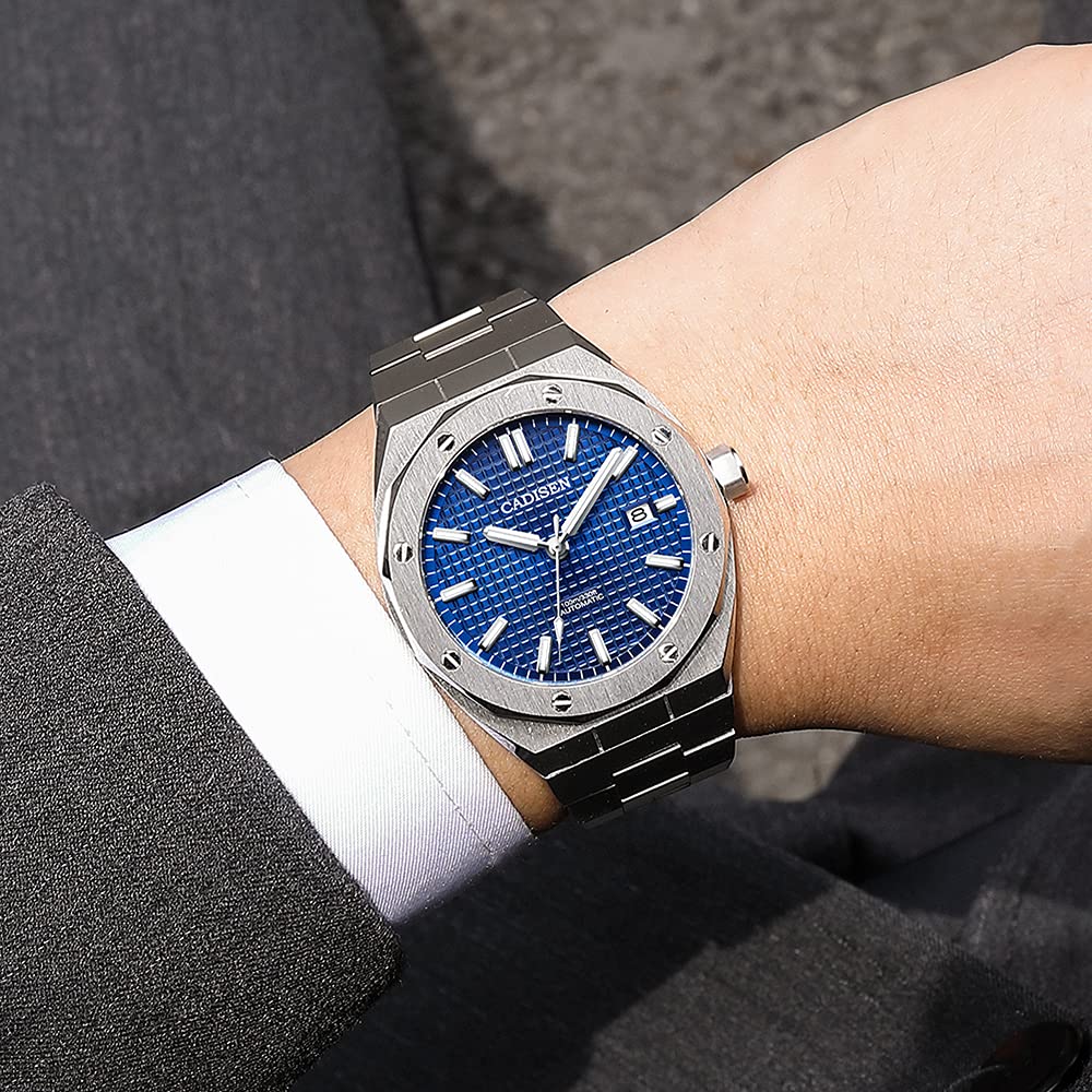 CADISEN Men's Automatic Watch NH35 Movement - Waterproof Sapphire for Business & Casual Wear