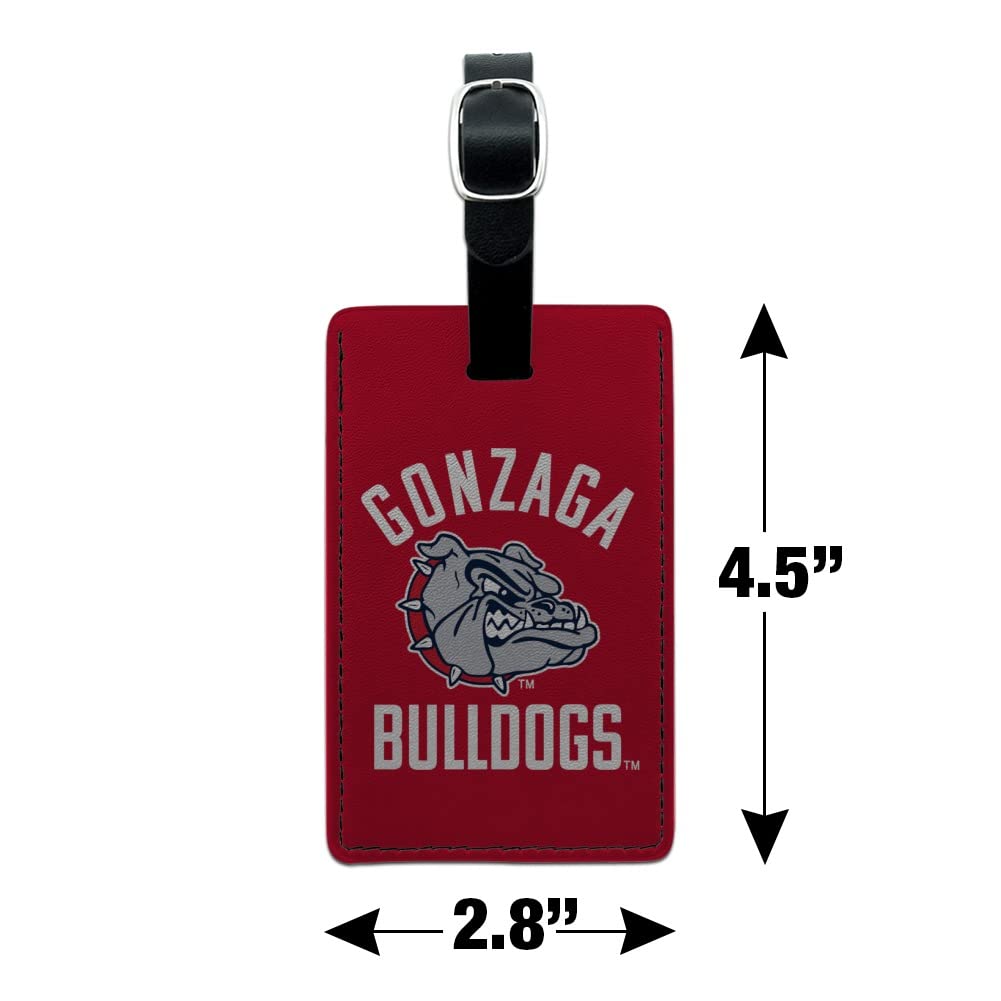 Gonzaga University Bulldogs Leather Luggage Tag - Rectangle Carry-On ID Card Holder for Travel, Suitcases & Backpacks | Perfect for Alumni, Fans & College Students