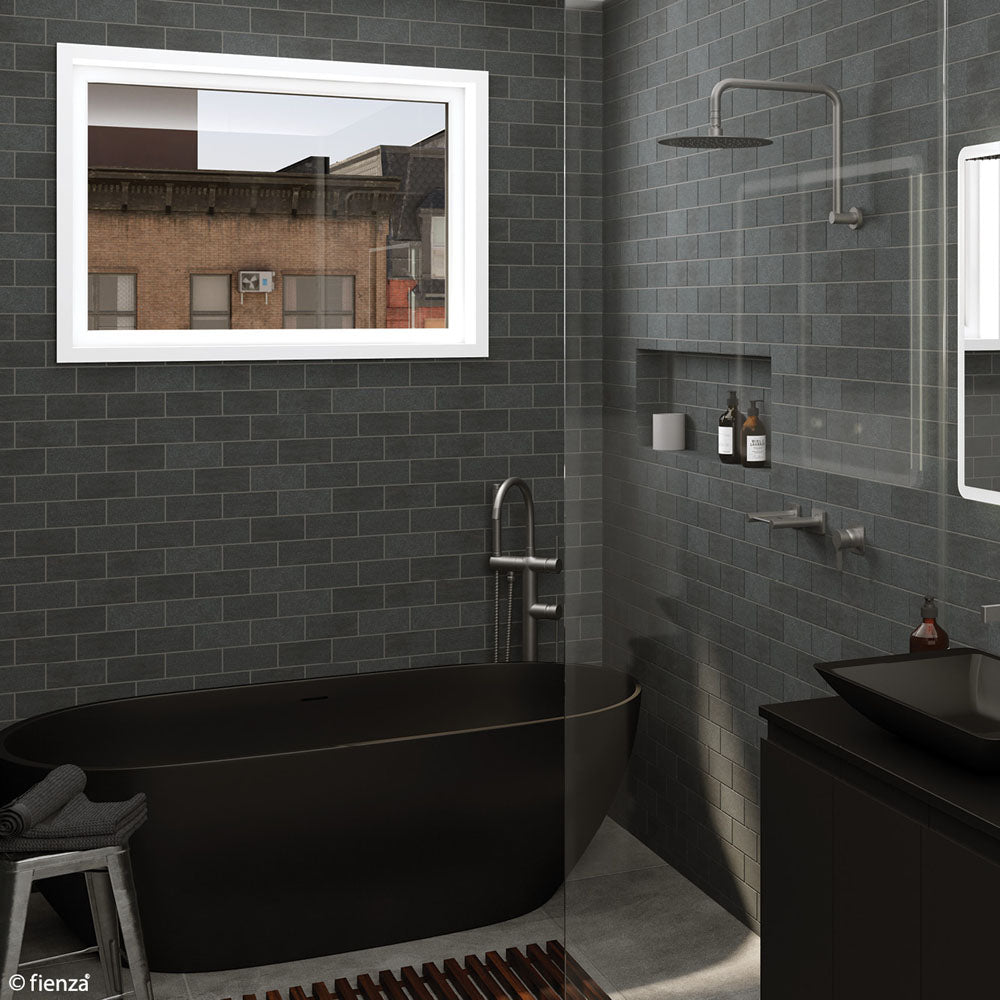 Fienza Kaya Gooseneck Shower Arm Set - Matte Black Finish | Adjustable Shower Head Extension for Modern Bathrooms | Perfect for Spa-Like Experience & Small Bathroom Spaces