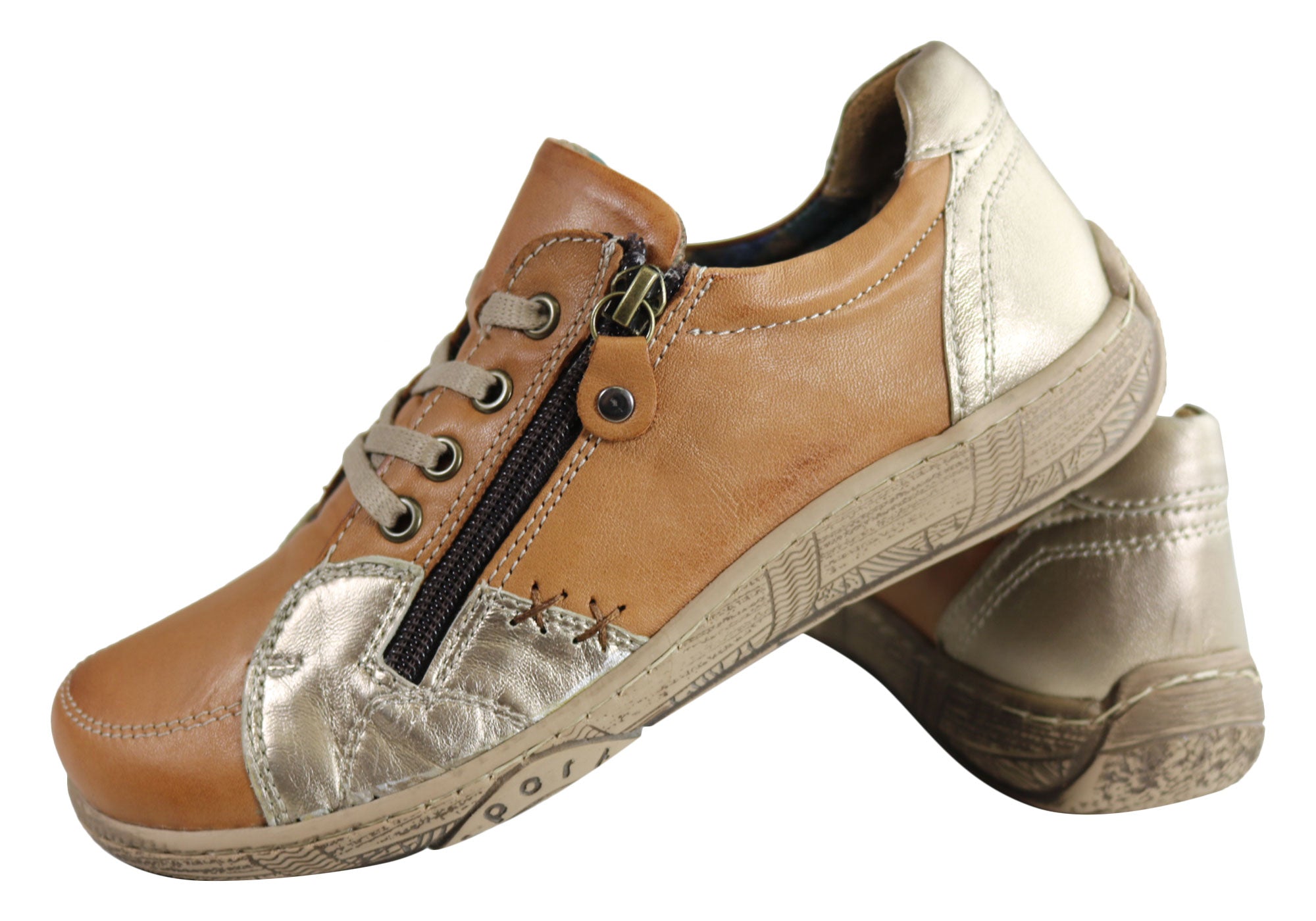 Orizonte Fargo Women's Comfortable Soft Leather Casual Shoes - European Style for Walking, Travel & Everyday Wear