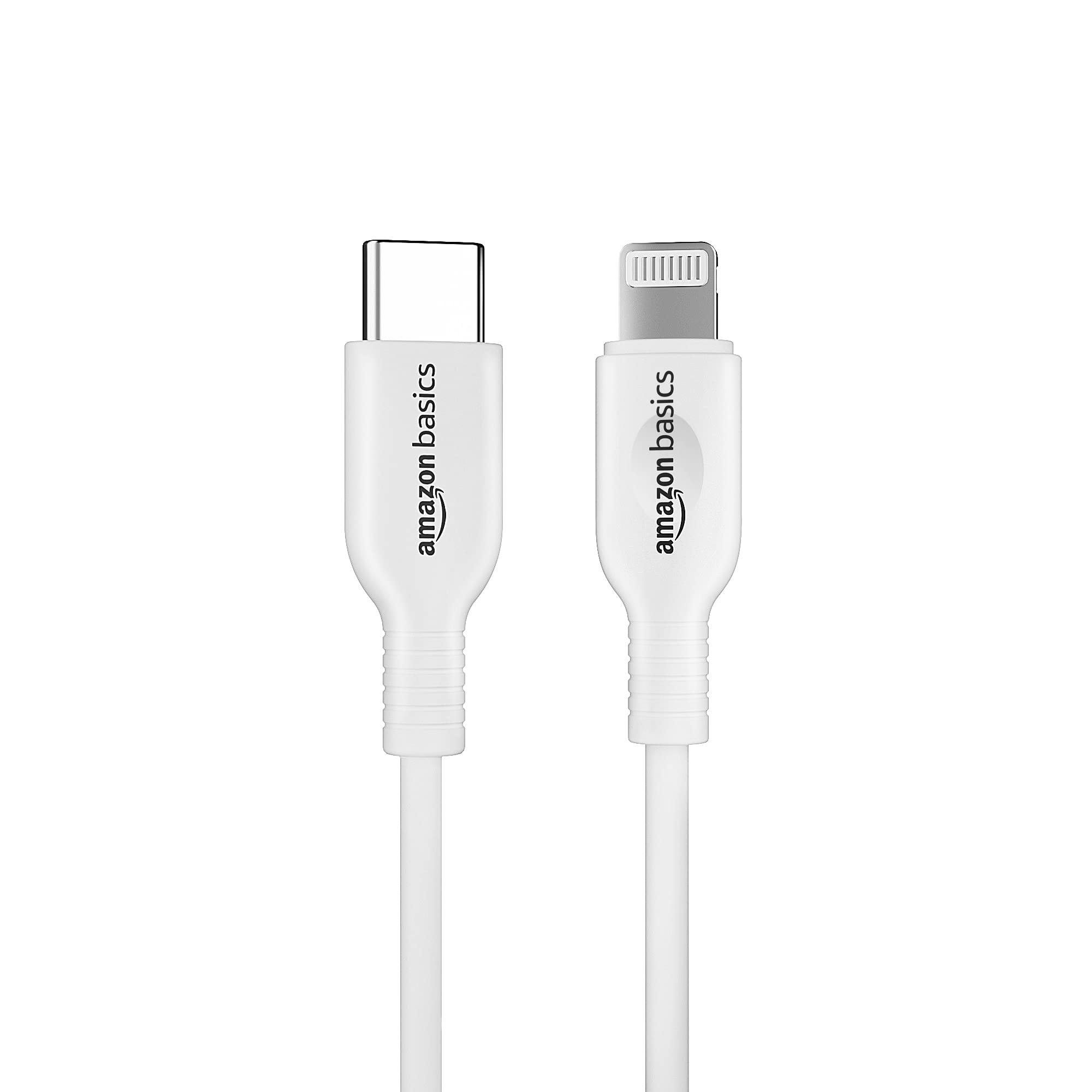 Amazon Basics USB-C to Lightning Cable - MFi Certified Fast Charging Adapter (2m/6.6ft, White) - Perfect for iPhone Charging, Car & Home Use, Data Sync with iPad & iOS Devices