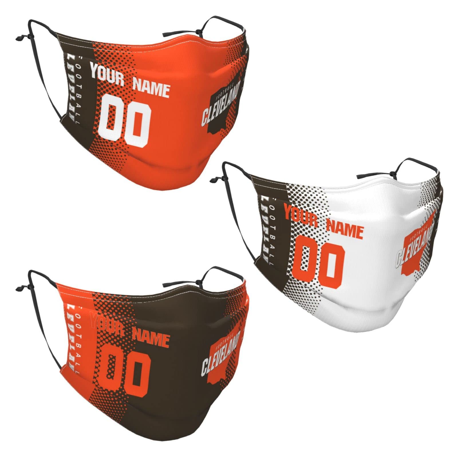 JCETUNO 3-Pack Football Team Face Bandana with Filters - Adjustable, Reusable & Washable Balaclava for Men & Women - Perfect for Game Day, Outdoor Sports & Fan Gifts