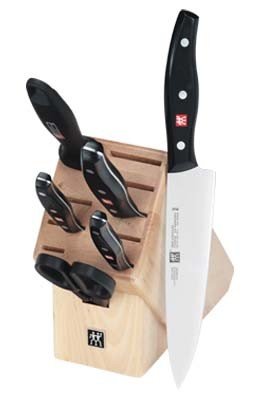 **ZWILLING Twin Signature 7-Piece German Knife Set with Block - Razor-Sharp High-Carbon Stainless Steel Knives, Dishwasher Safe - Perfect for Professional Chefs & Home Cooking, Meat Cutting, Vegetable Chopping, and More**