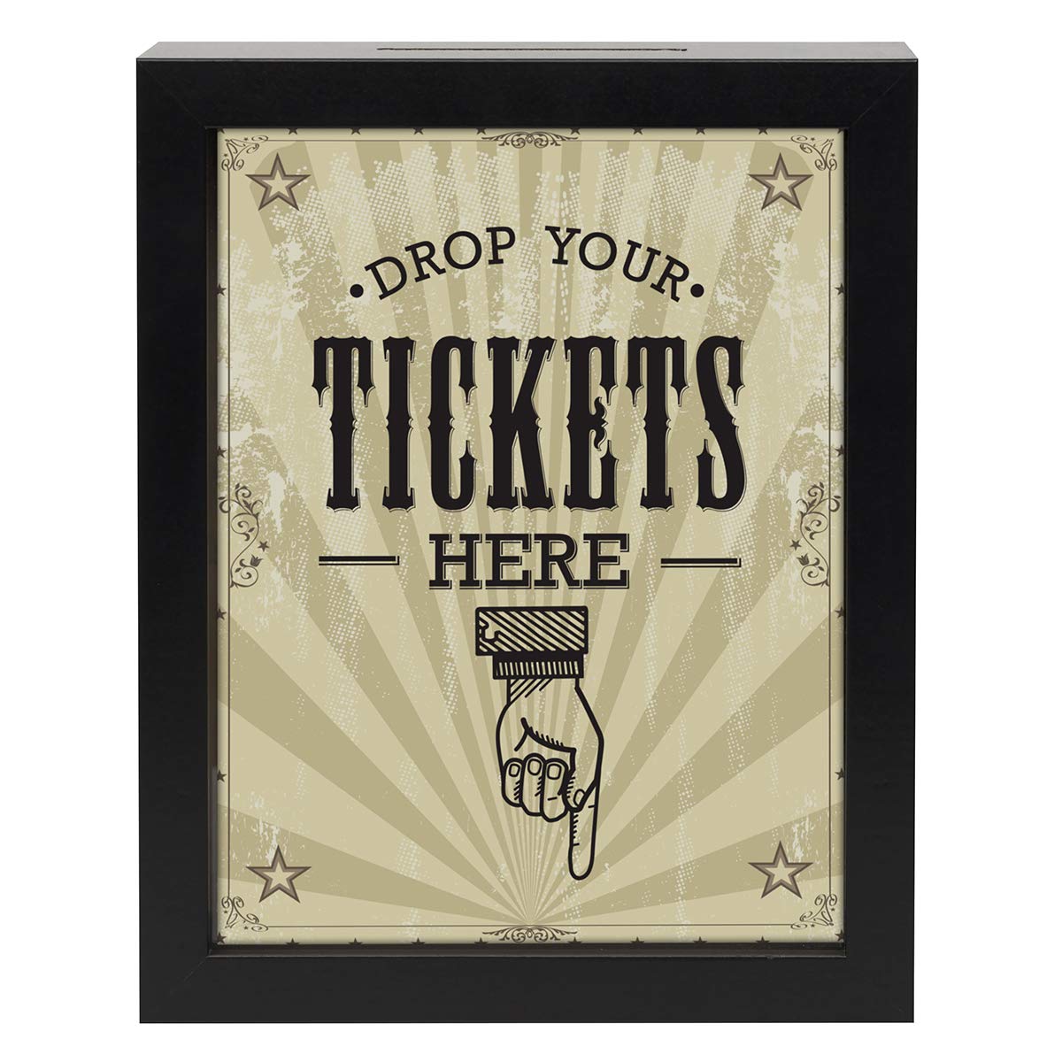 Americanflat 7x9 Inch Black Shadow Box Frame with Polished Glass - Wall Mount Ticket Display Case for Sports, Concert & Movie Stubs - Perfect Travel Keepsake Memory Box for Home or Office Decor