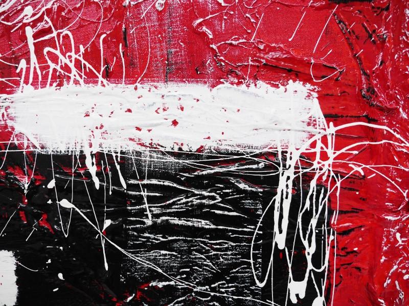 120cm x 100cm Red and Black Abstract Canvas Painting - Modern Wall Art for Living Room, Bedroom & Office Decor