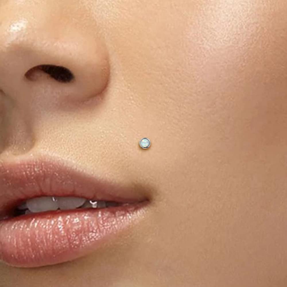 16G Monroe Lip Piercing Jewelry - Stainless Steel Labret Studs, Tragus Hoop Earrings & Nose Rings with Flat Back - Perfect for Helix, Cartilage & Facial Piercings - Ideal for Daily Wear, Parties & Self-Expression